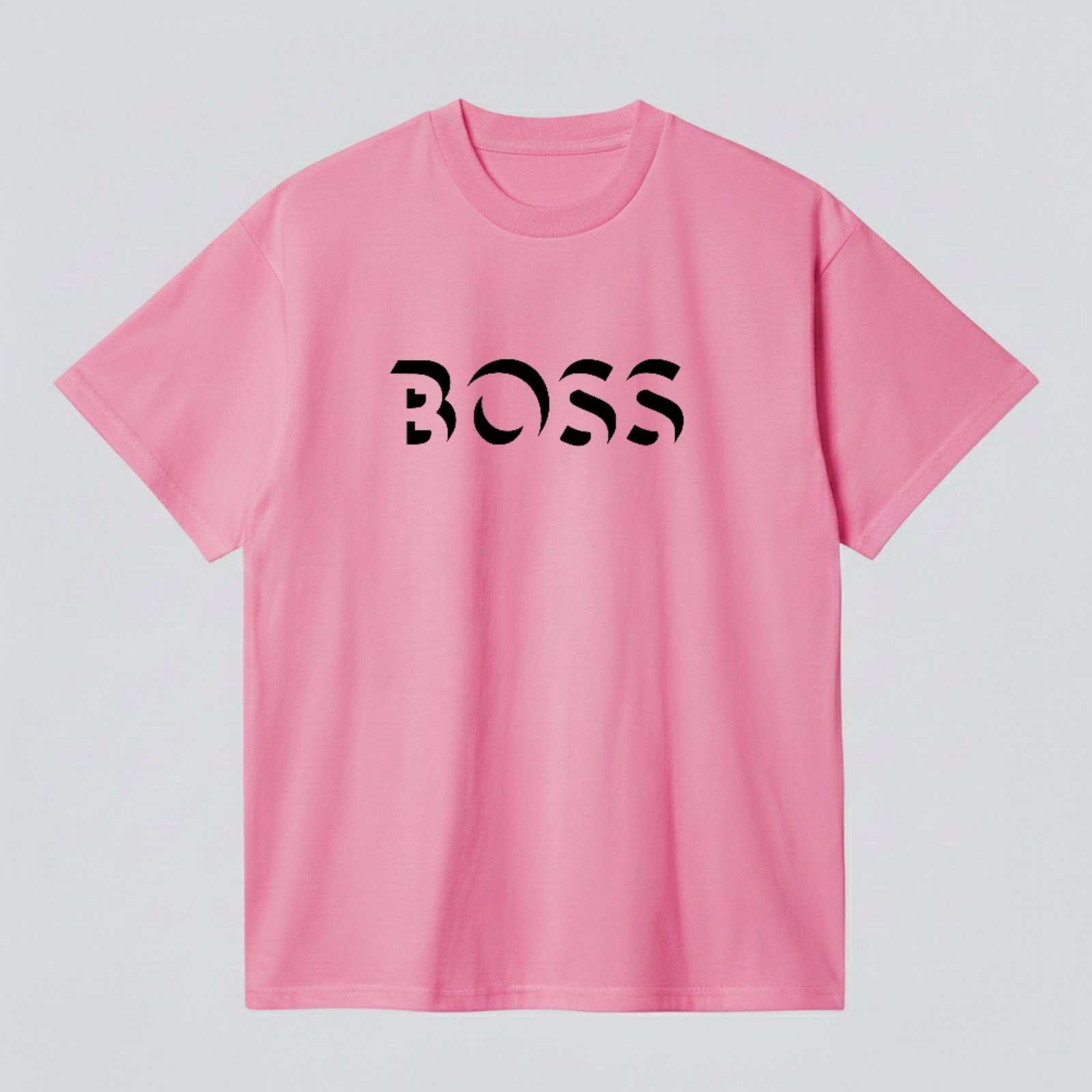 Camiseta Básica Estilo Boss Minimalista Estilosa e Confortável Rosa