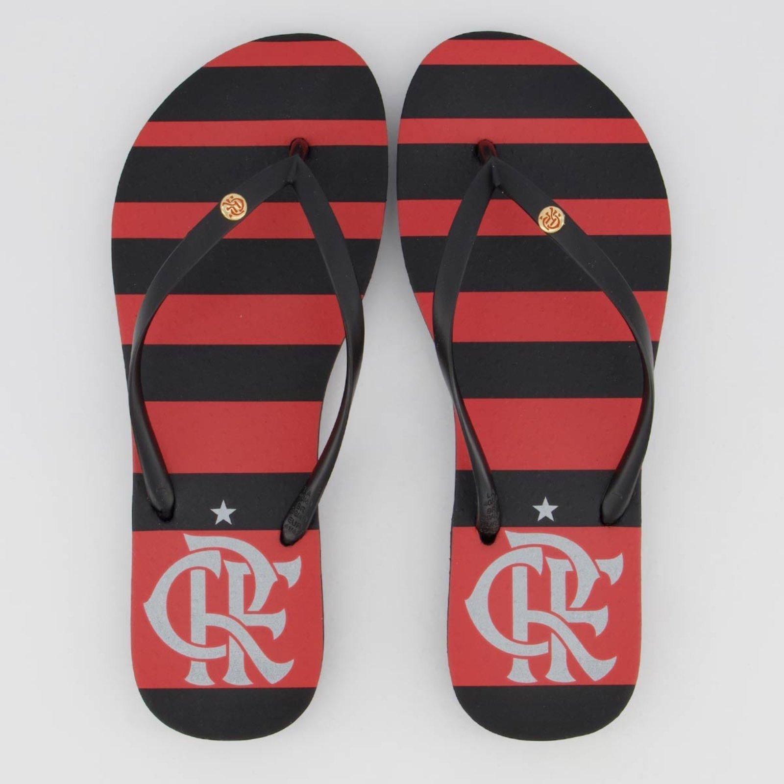 Vista 2 Chinelo Flamengo Manto I 2024 Feminino Neorubber preto Neorubber preto