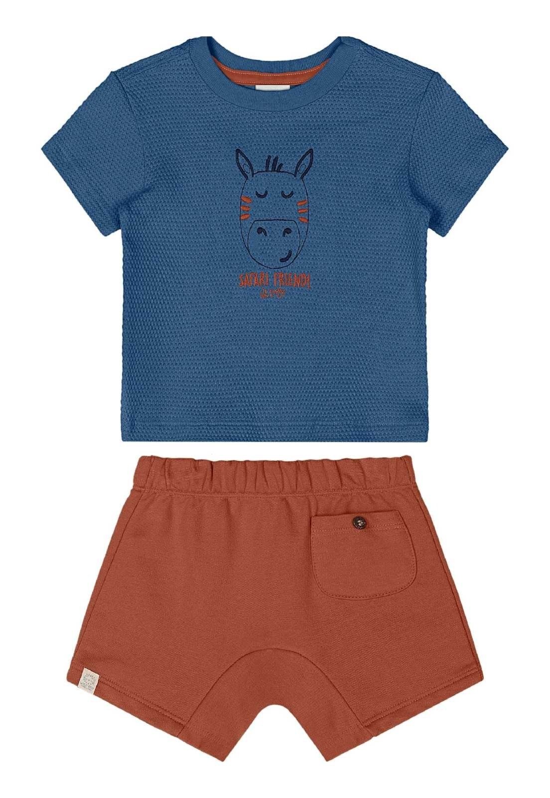 Vista 3 Infantil - Conjunto Camiseta e Bermuda para Quimby cinza Quimby cinza