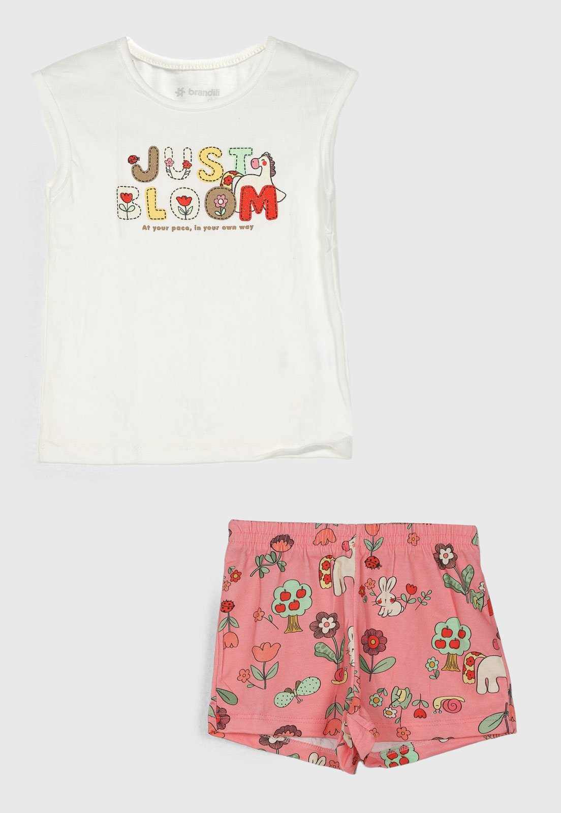 Conjunto Curto Brandili Just Bloom Rosa