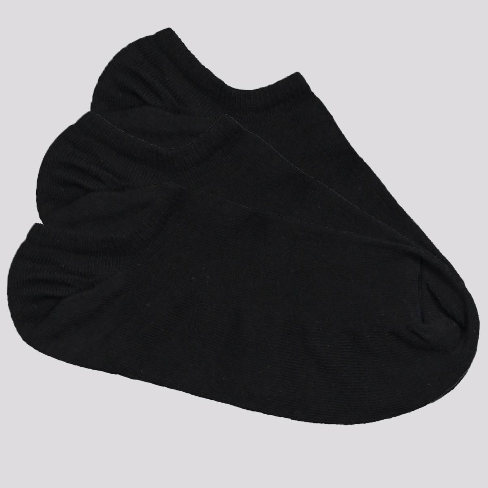 Vista 2 Kit Meia Selene 3 Pares Sapatilha Invisível Feminino Preta preto SELENE preto
