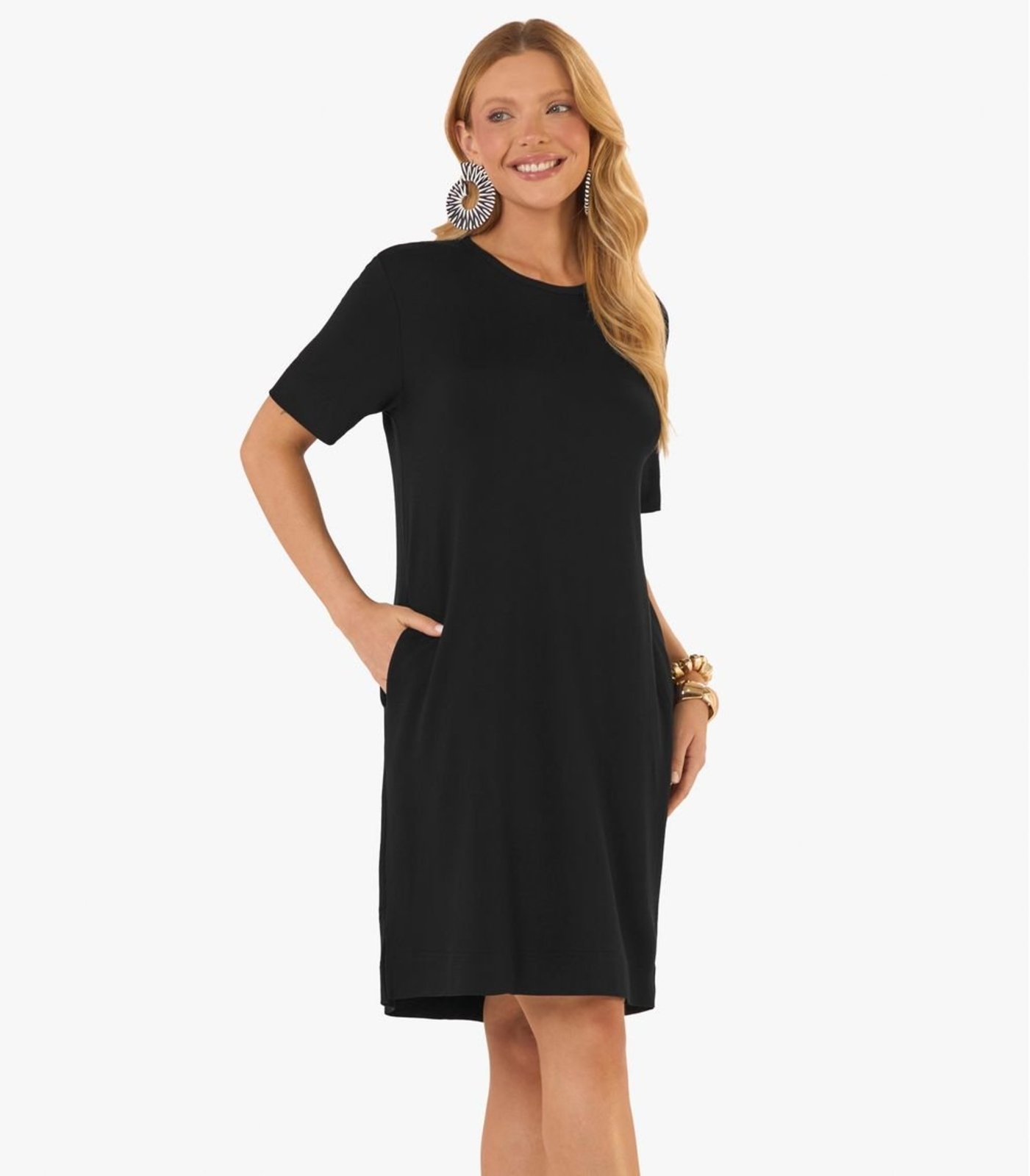 Vestido Feminino Curto Molecotton Viscose Rovitex Preto