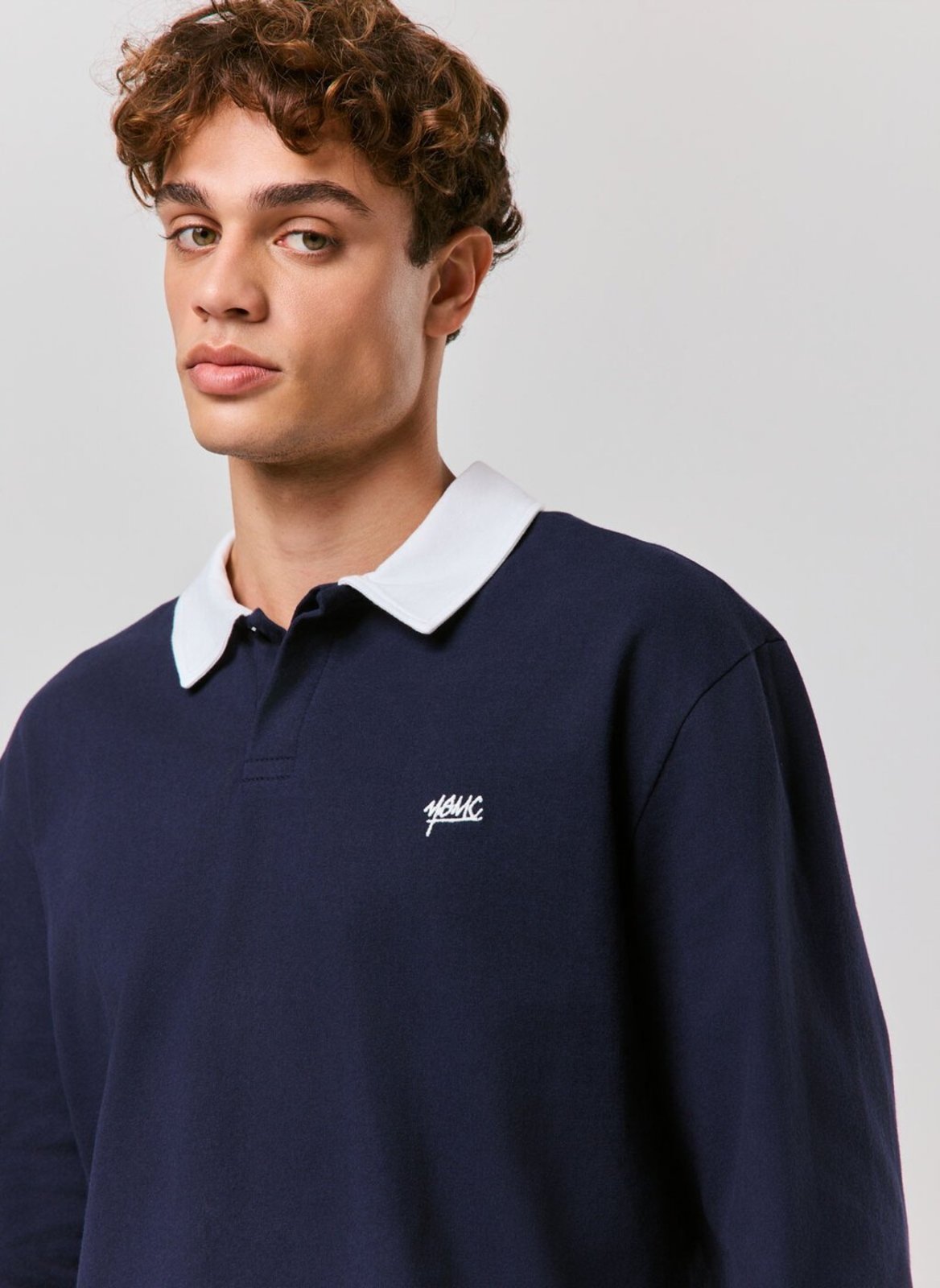 Polo Comfort Manga Longa Azul