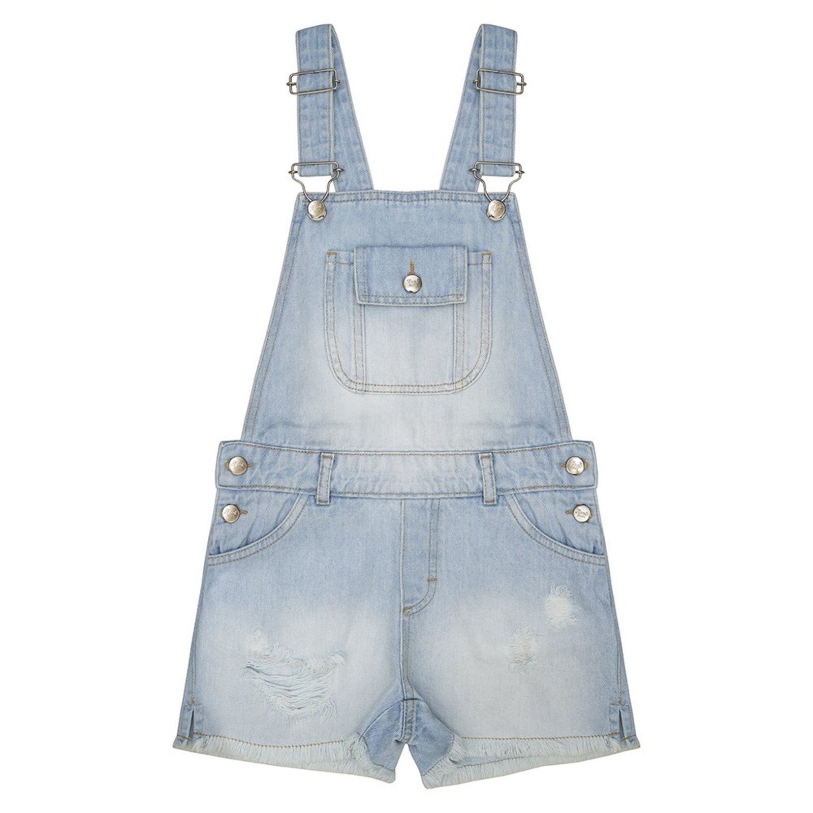 Infantil - Jardineira Juvenil Look Jeans Clear Jeans