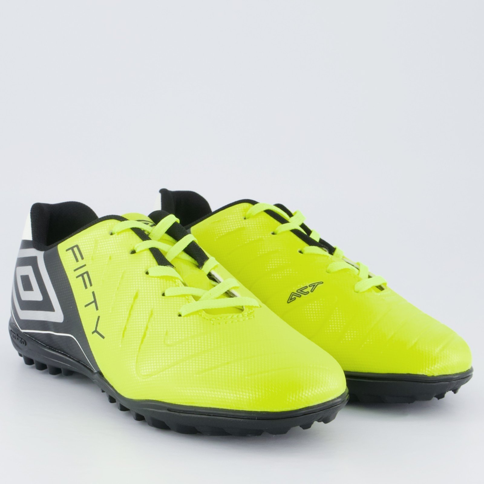Vista 3 Chuteira Umbro Fifty VI Juvenil Society Amarela e amarelo Umbro amarelo