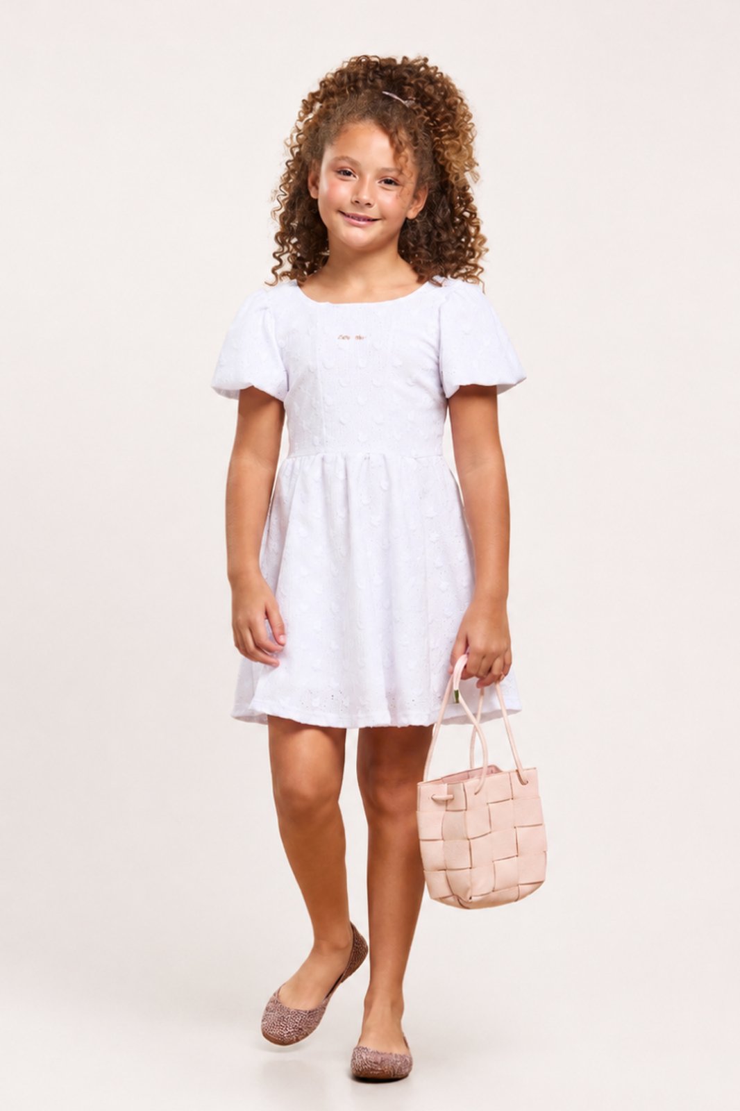 Infantil - Vestido Menina Princesa Rodado Branco