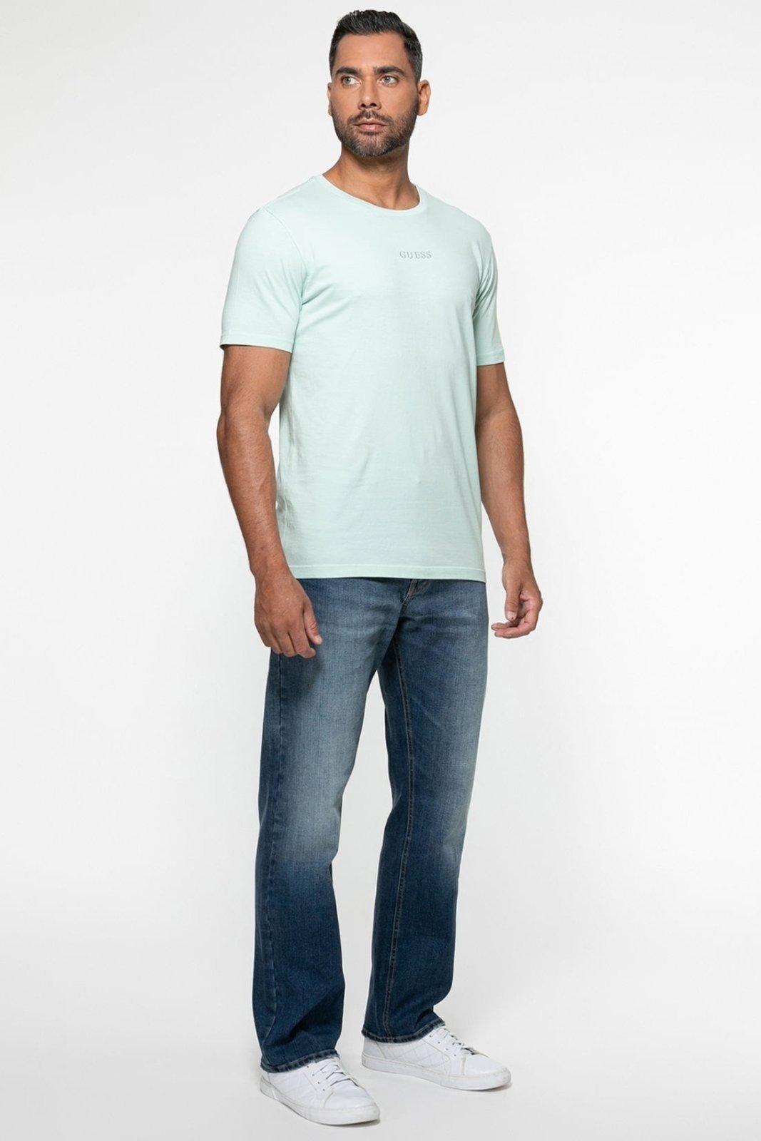 Vista 3 Camiseta Guess Bordado Centro Azul Claro azul marinho Guess azul marinho