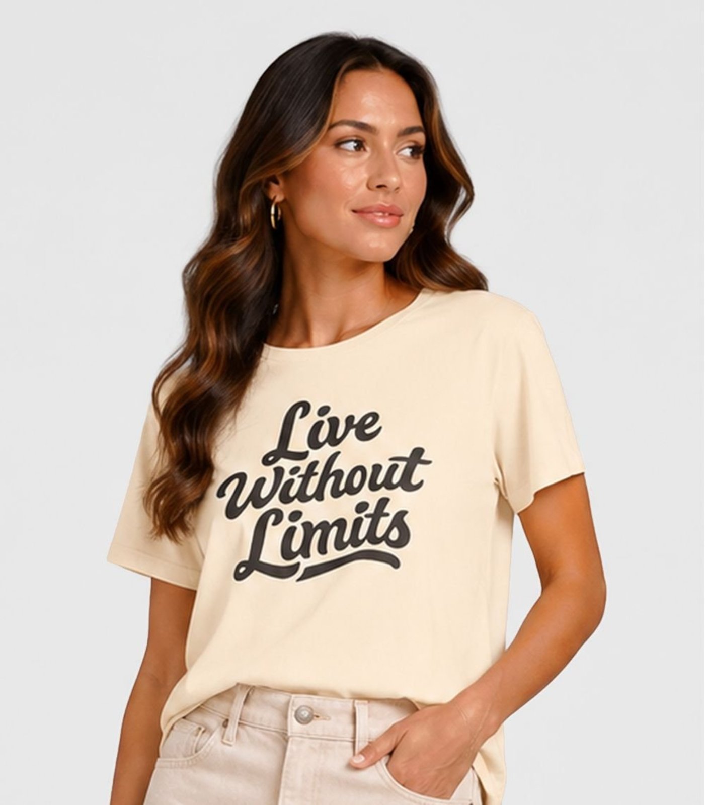 Blusa Feminina Estampada Infinita Cor Bege