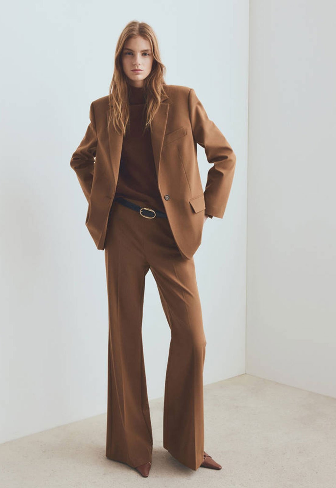 Blazer Feminino Mango Milano Caramelo