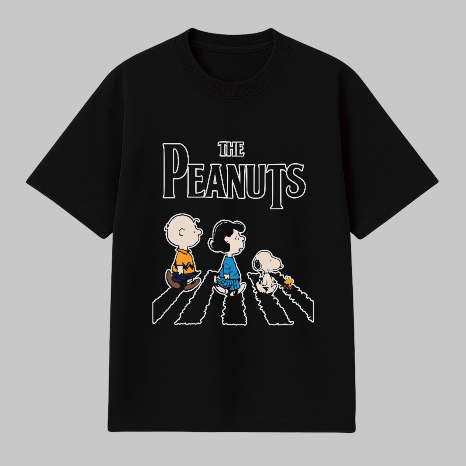 Camiseta Básica Clássico Nostalgia Cartoon The Peanuts Snoopy Unissex Preto