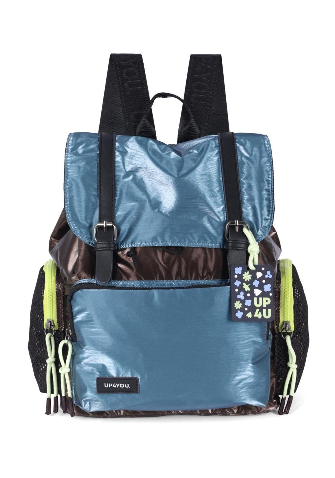 Infantil - Mochila de Costas Pequena Náilon Metalico Esportiva Up4you Dourado