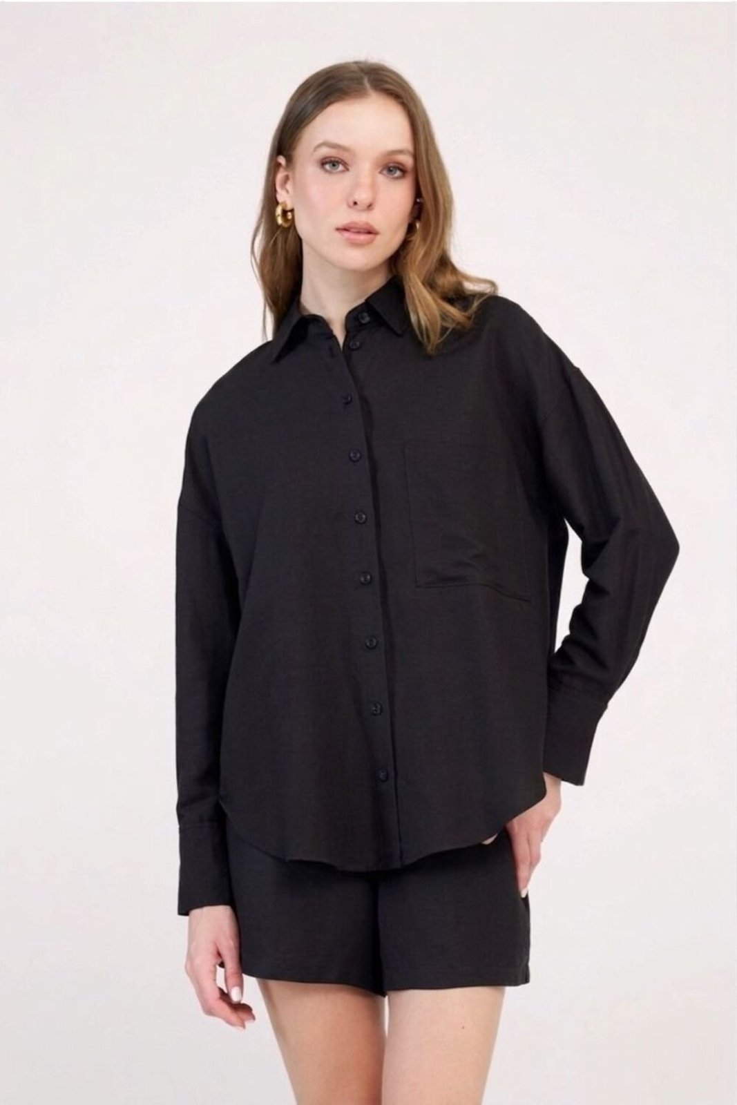Camisa Feminina Oversized Colcci CLC Preto