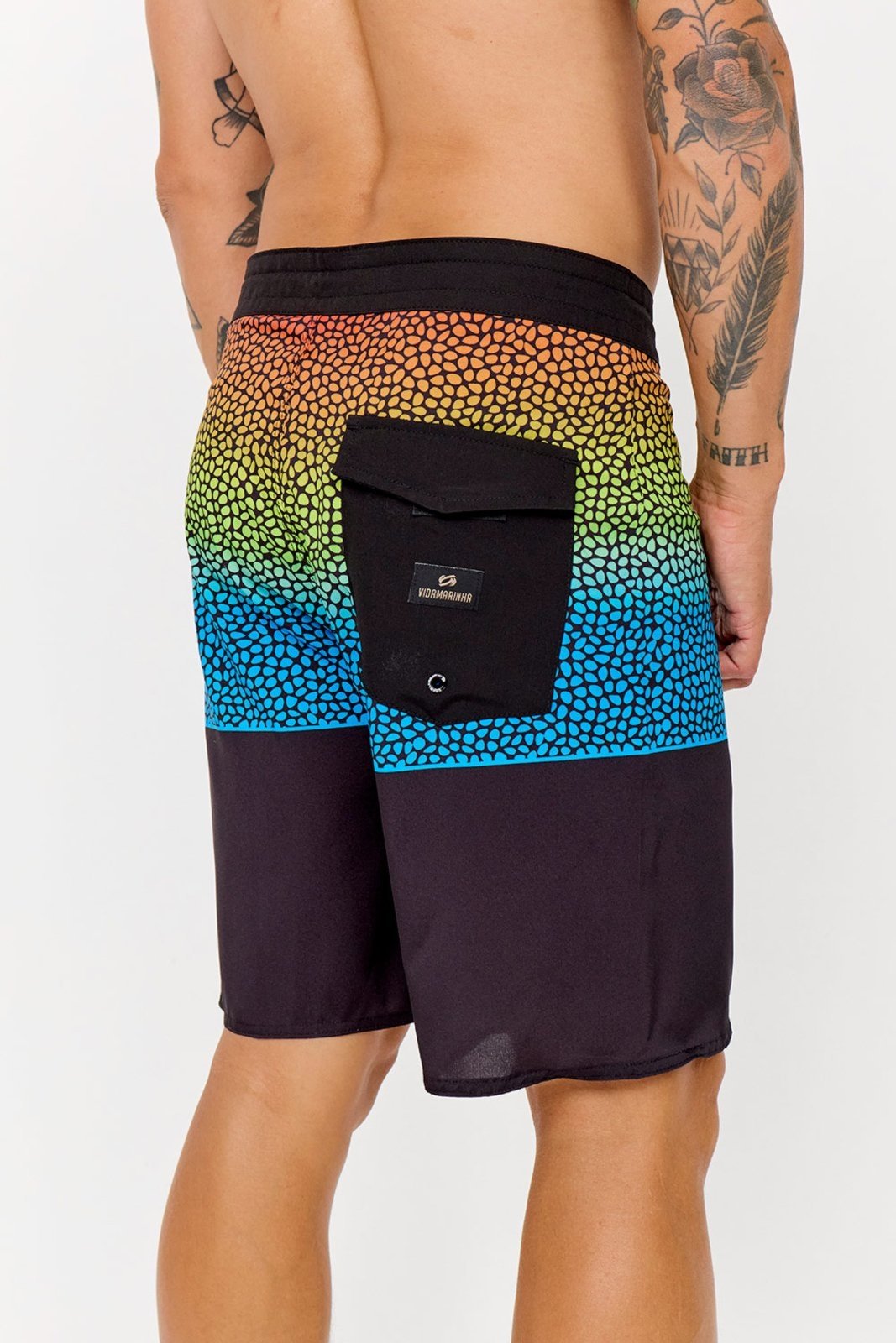 Vista 3 Boardshort Performance Vida Marinha Mauka preto Vida Marinha preto