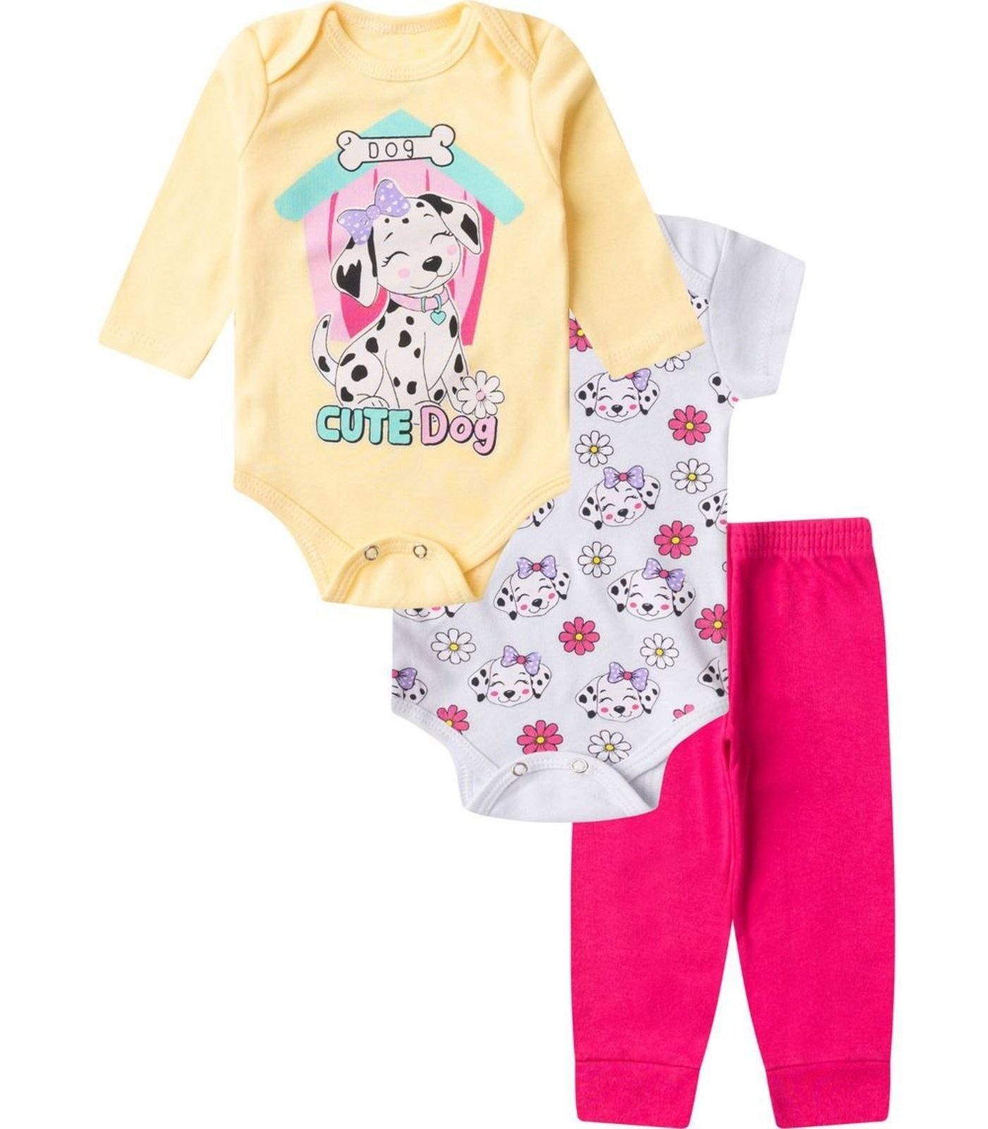 Infantil - Kit Body Longo 3 Peças Select Amarelo