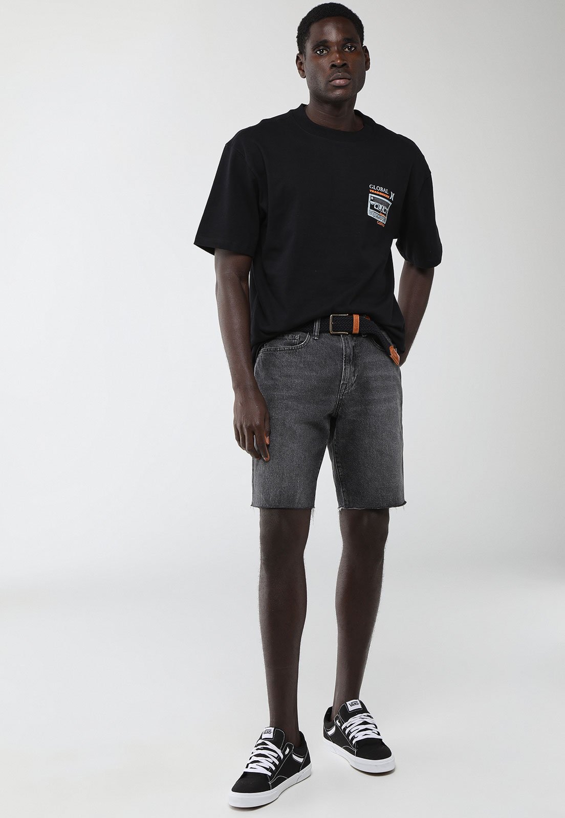 Vista 3 Camiseta Masculina Hurley ESP State Preta preto hurley preto
