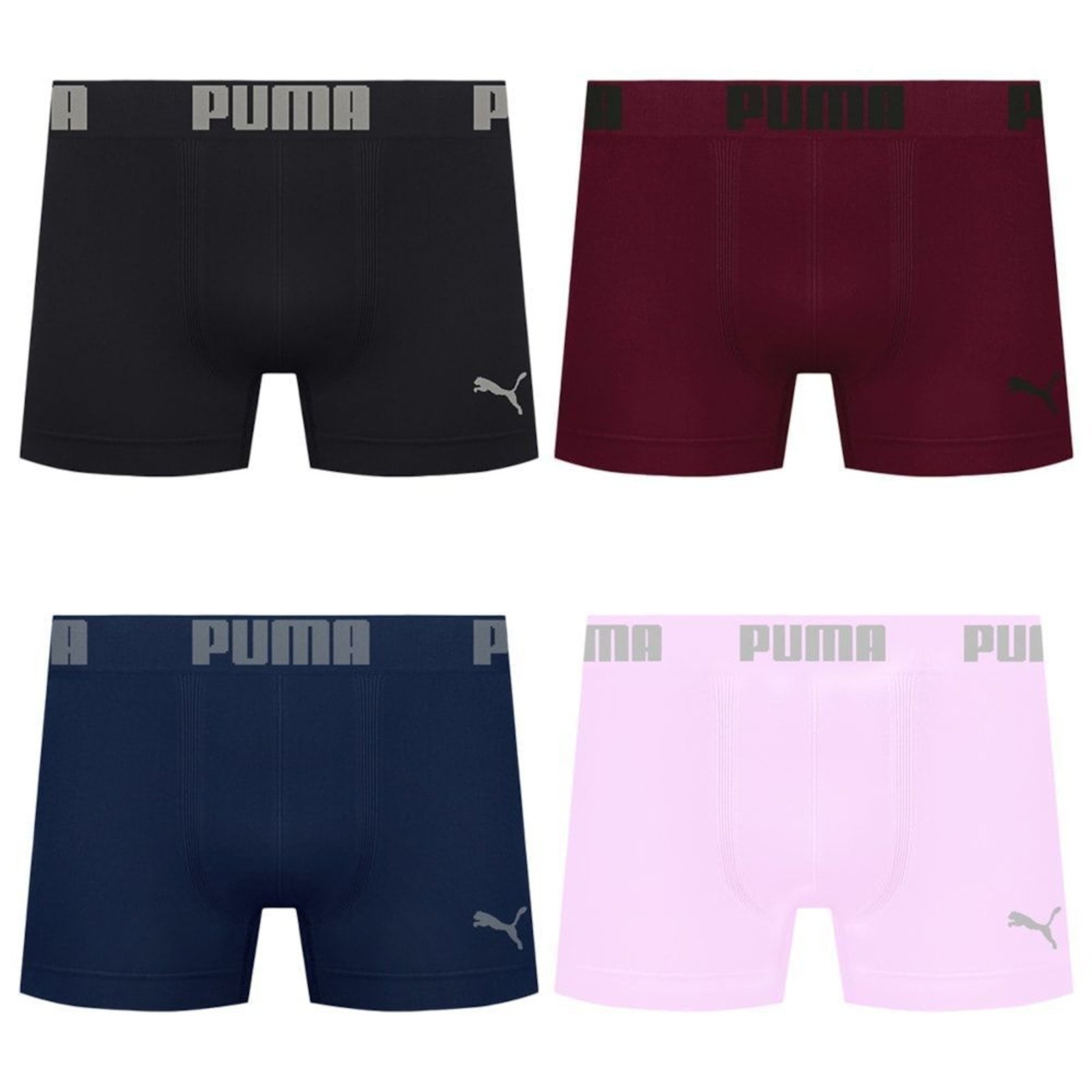 Kit 4 Cuecas Puma Boxer Sem Costura Masculina - Azul - puma