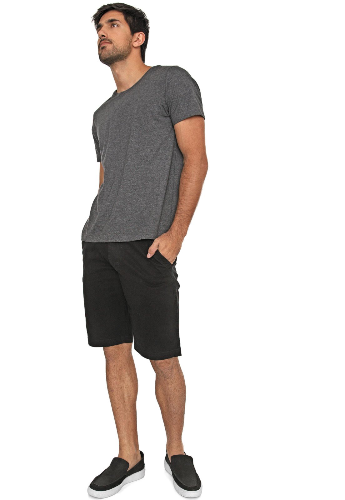 Vista 3 Bermuda Sarja Chino Masculina Passeio Volum 7764 Macaw bege Macaw bege
