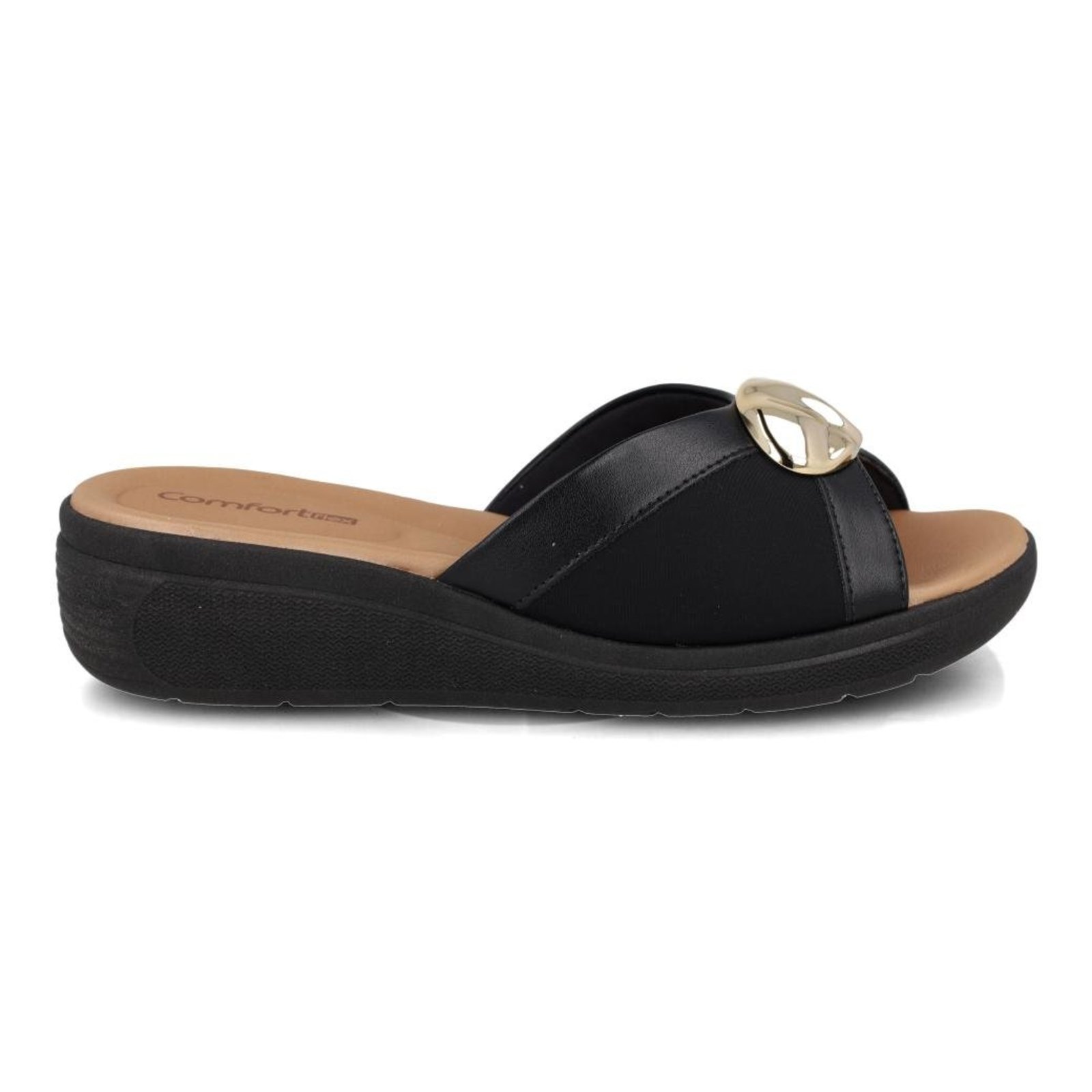 Tamanco Comfortflex Plataforma Casual Feminino Preto
