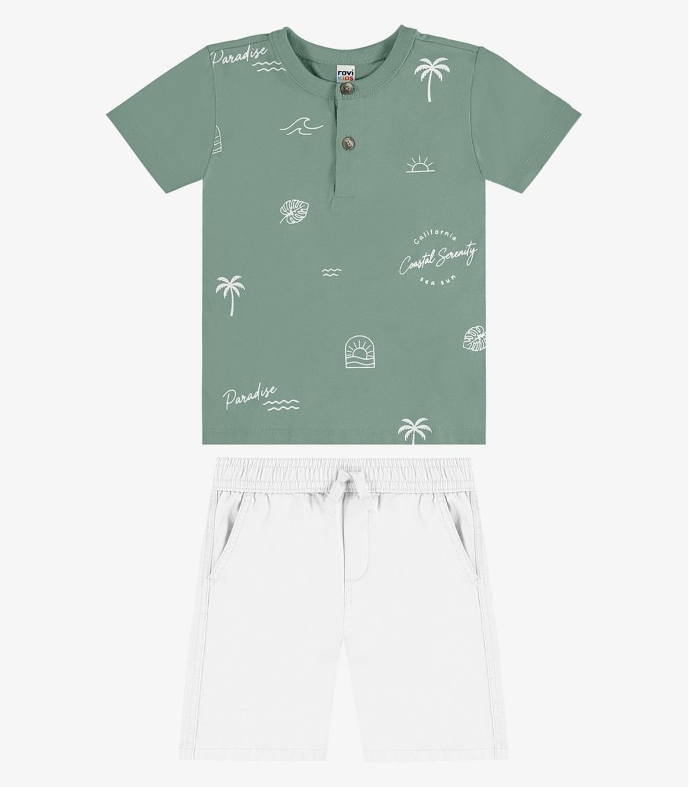 Infantil - Conjunto Camiseta Com Bermuda Rovi Verde
