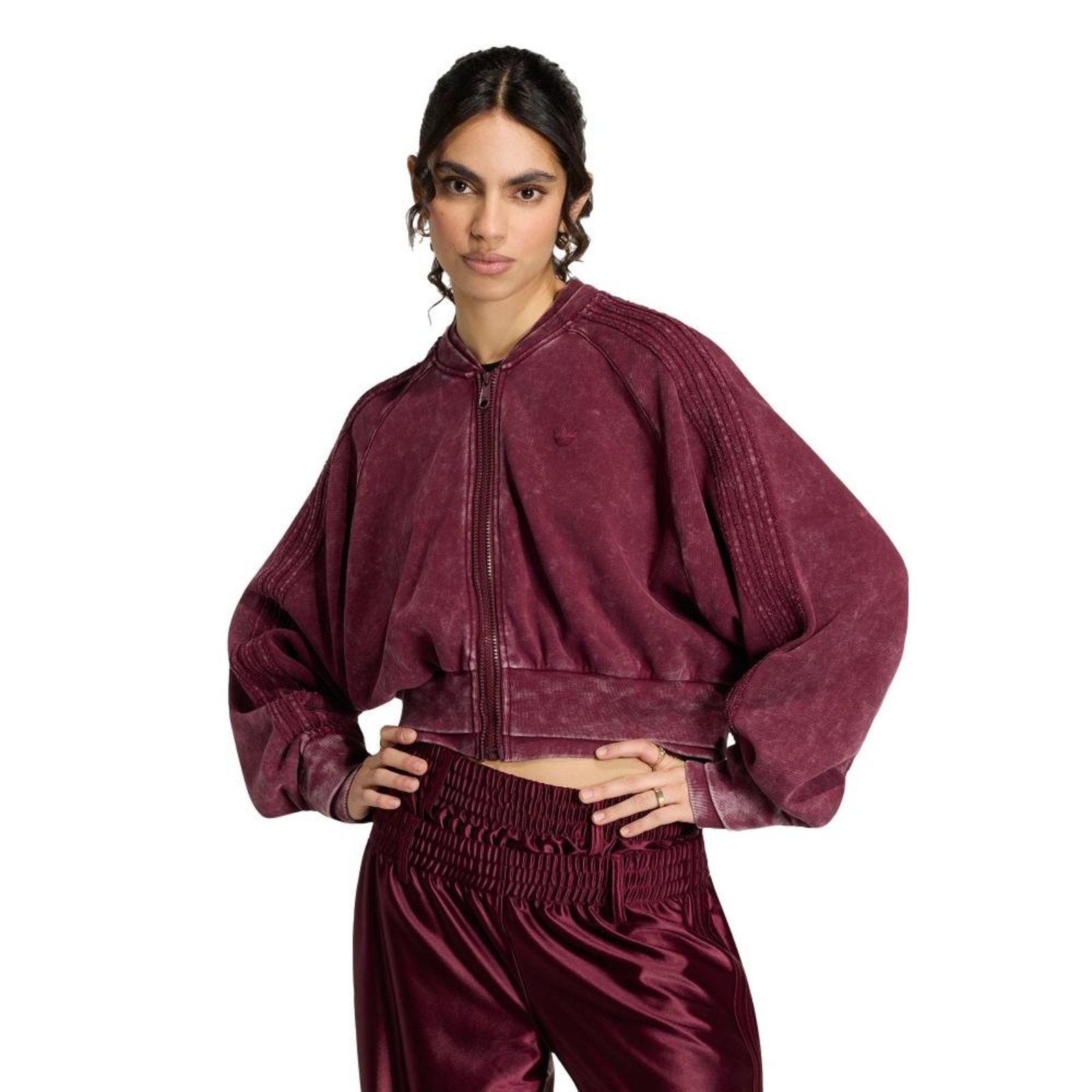 JAQUETA CROPPED DE CAMADA DUPLA SST adidas Originals Vinho