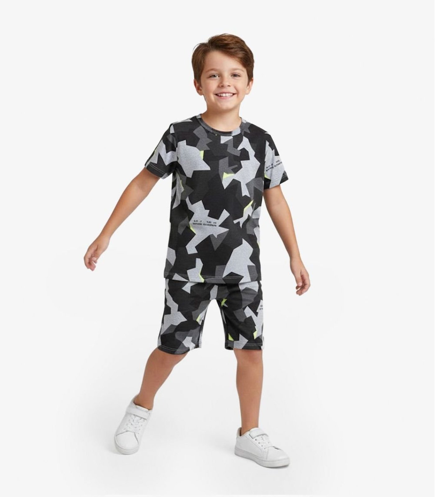 Pijama Camiseta e Bermuda Select Cinza