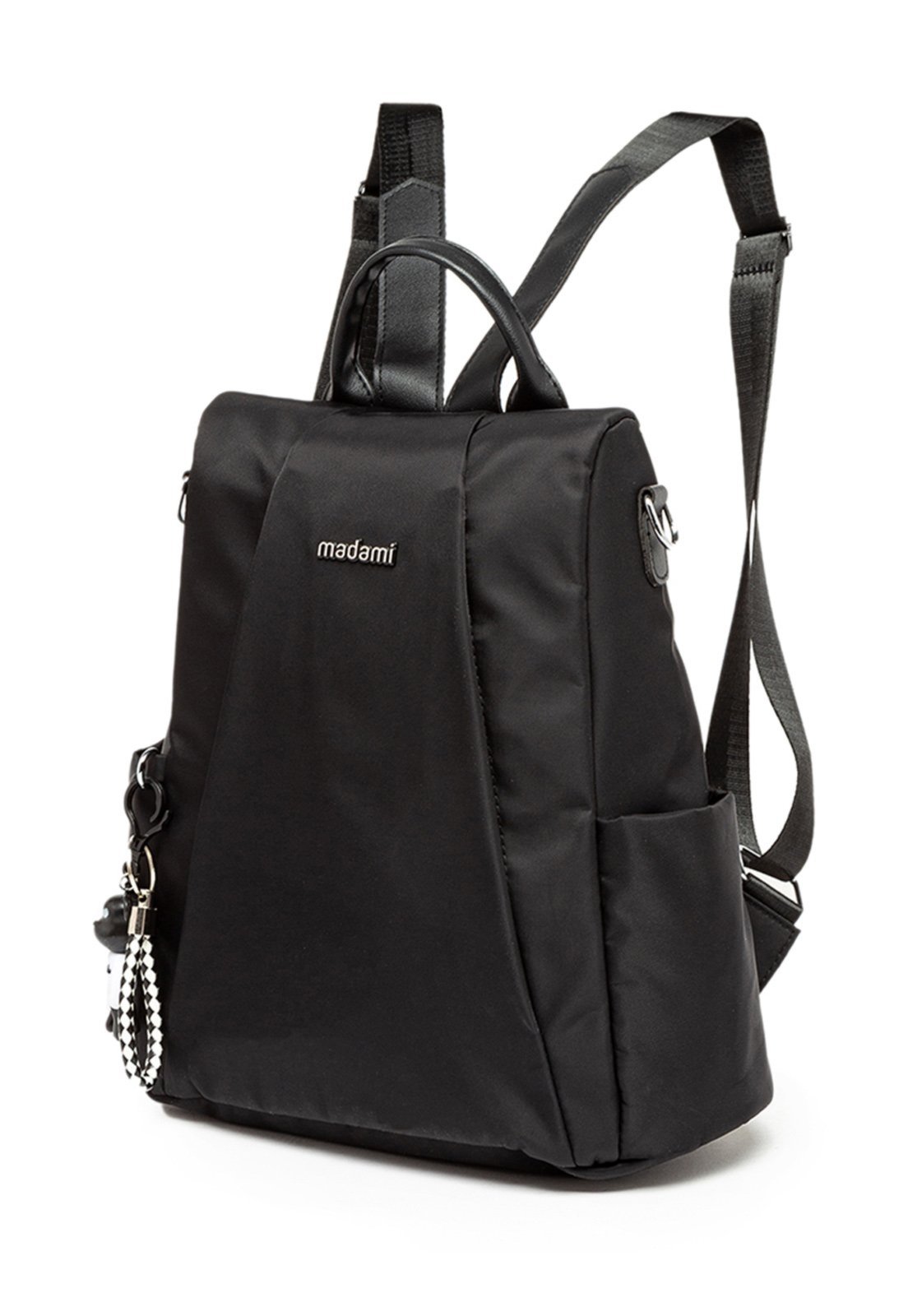 Vista 3 Mochila Feminina Casual Passeio Bolsa Antifurto Espaçosa Resistente Madami preto Madami preto