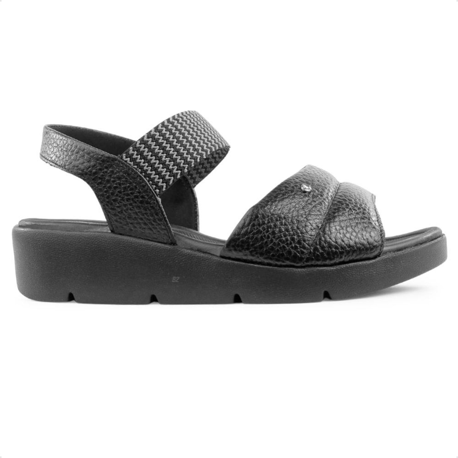 Vista 2 Sandália Usaflex Plataforma Tira Fofa Feminina preto Usaflex preto