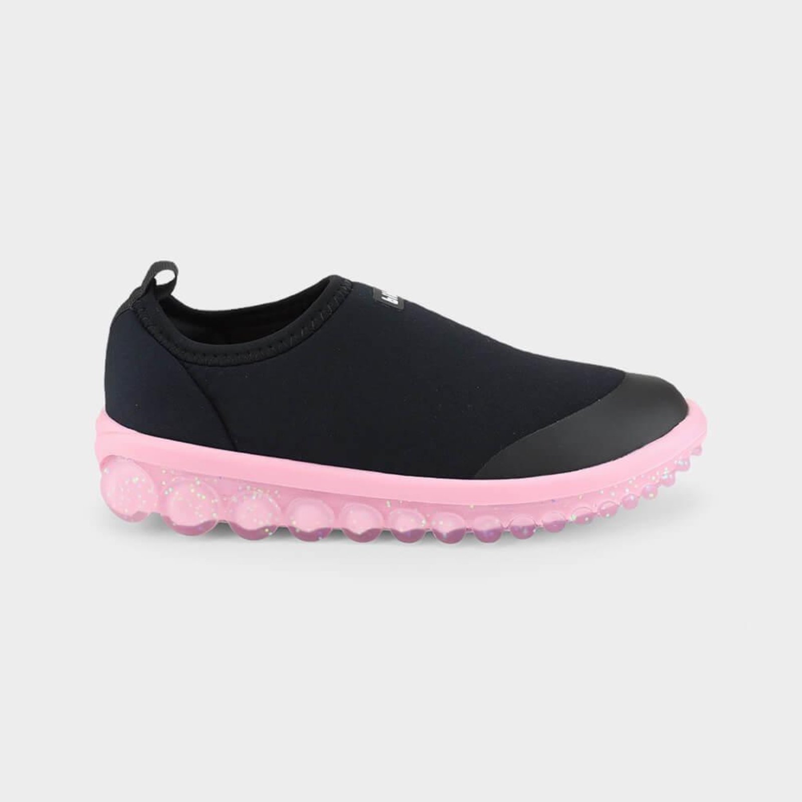 Vista 2 Infantil - Tênis Bibi Roller 2.0 Preto com Rosa e Glitter 22 Calçados Bibi preto rosa Calçados Bibi preto rosa