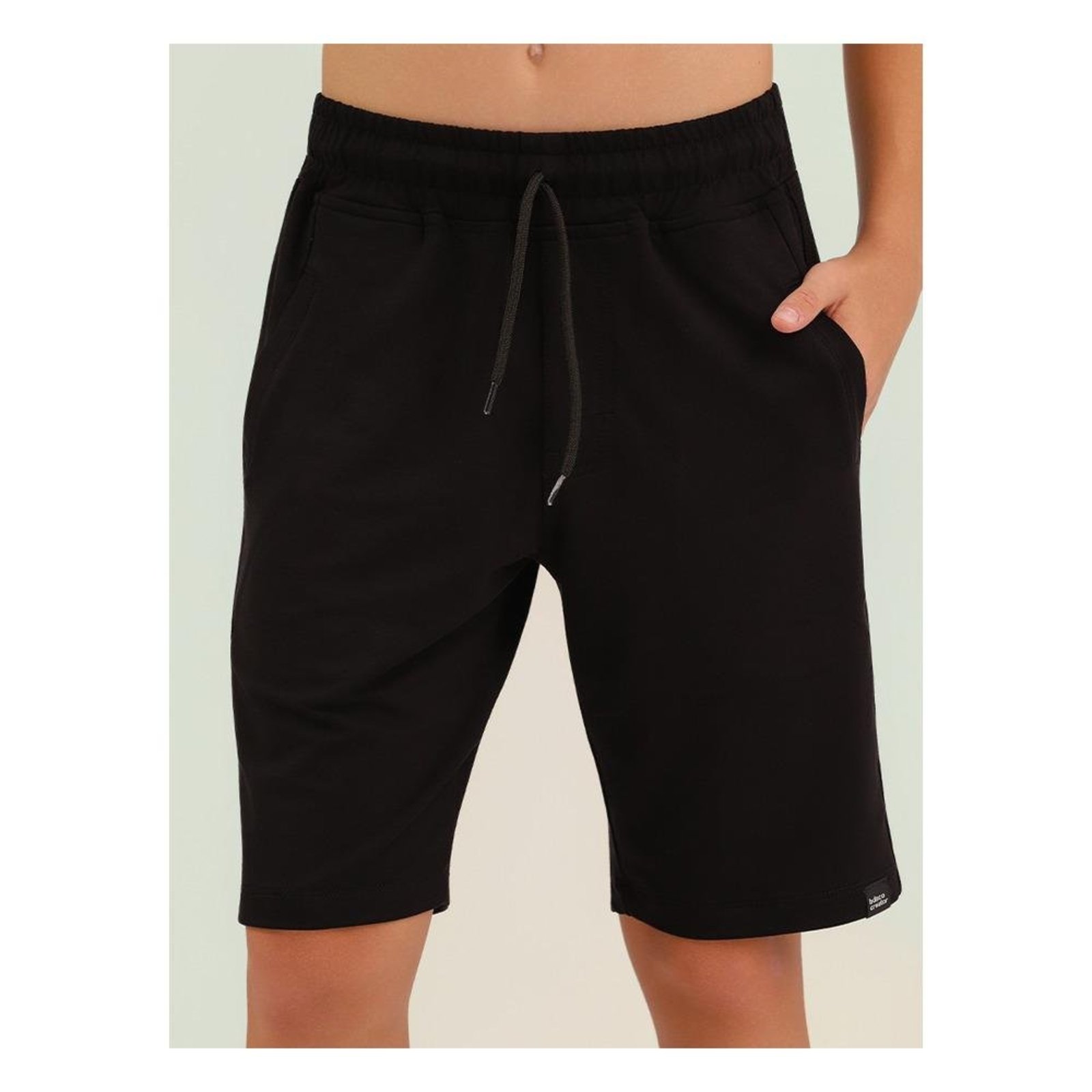 Infantil - Bermuda Casual de Moletom Banana Danger Preto 10 Preto