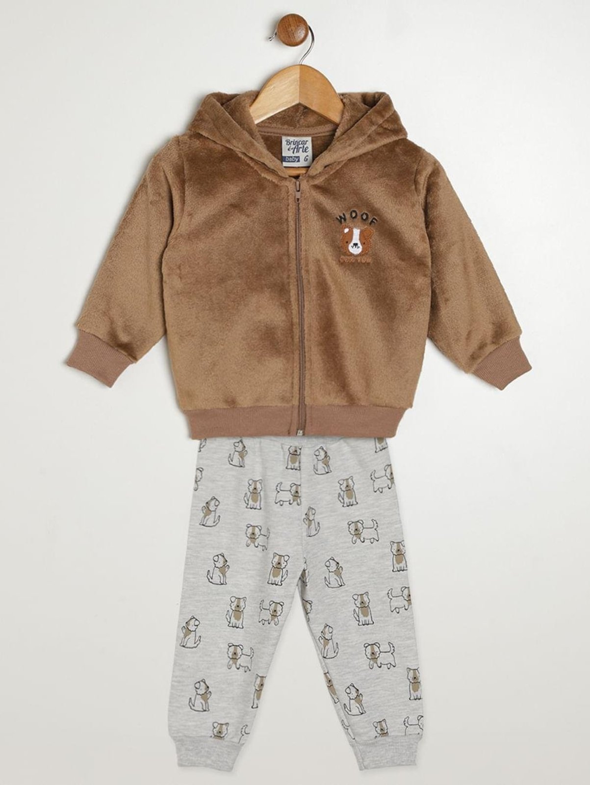Infantil - Conjunto Longo Para - MARROM
