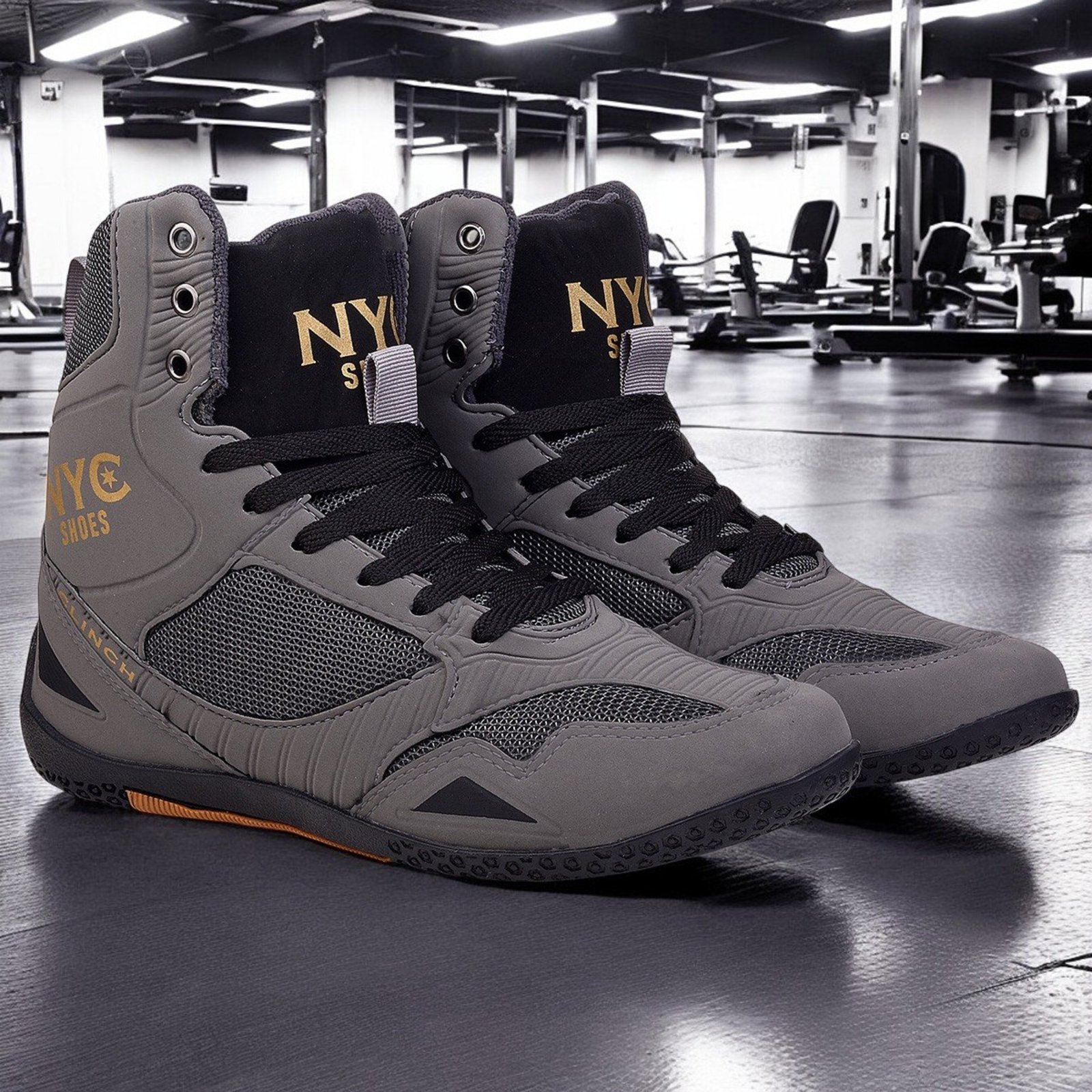 Tênis Masculino FitnessCano Alto Grafite – Design Moderno e Estilo Urbano Performance
