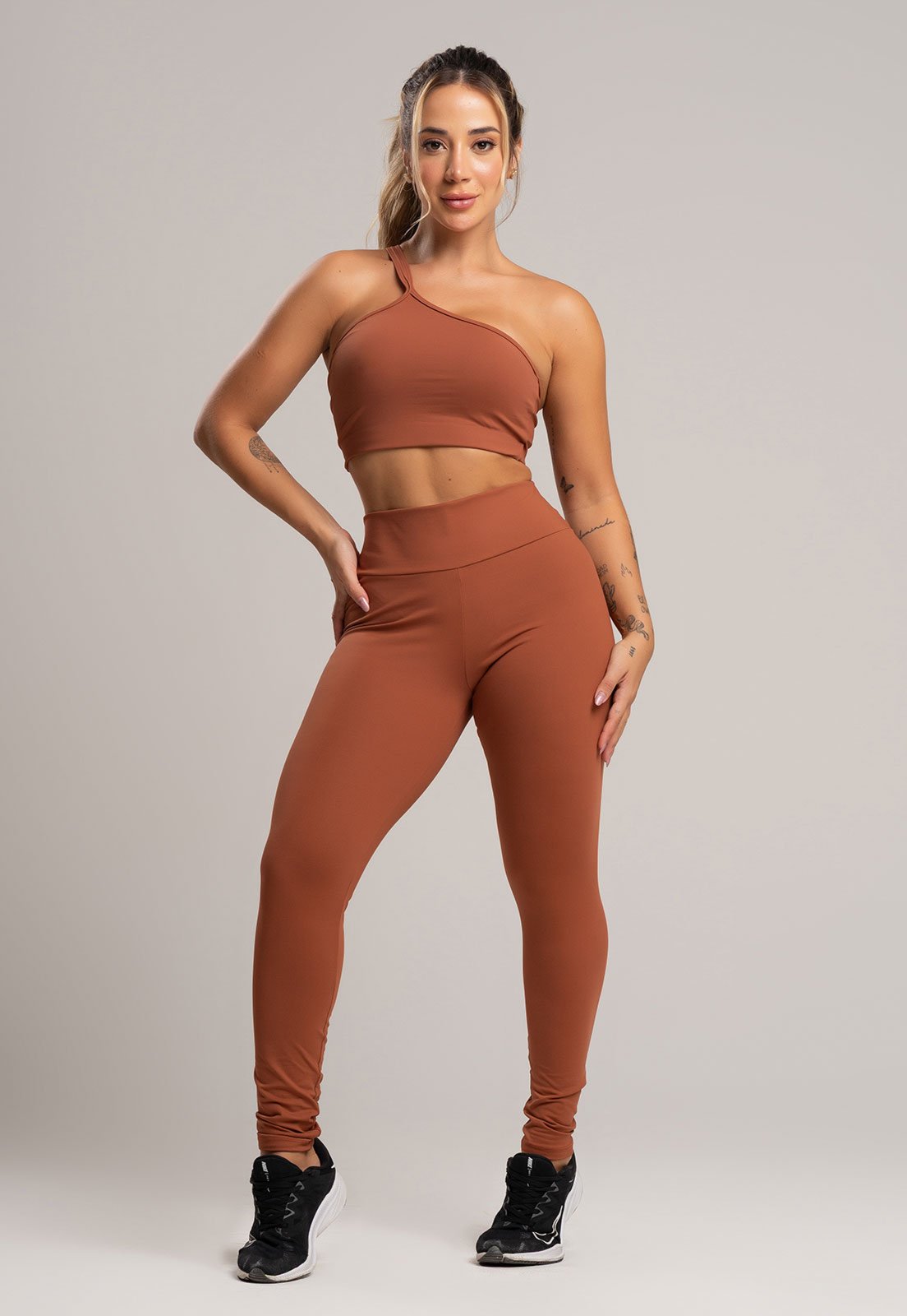 Calça Legging Academia MVB Modas Cintura Alta Poliamida Mousse