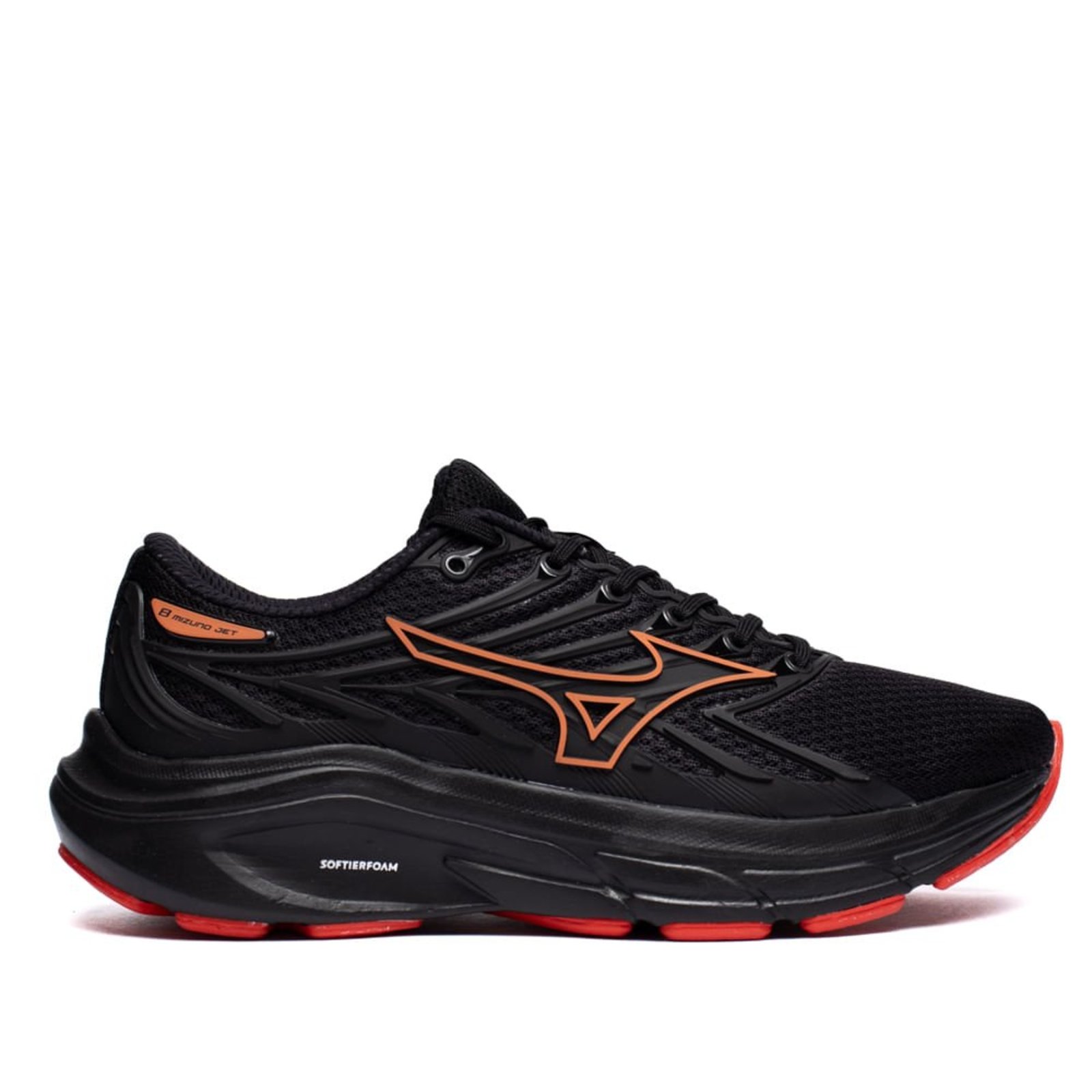 Tênis Masculino Mizuno Jet 8 Esportivo Preto/Vermelho