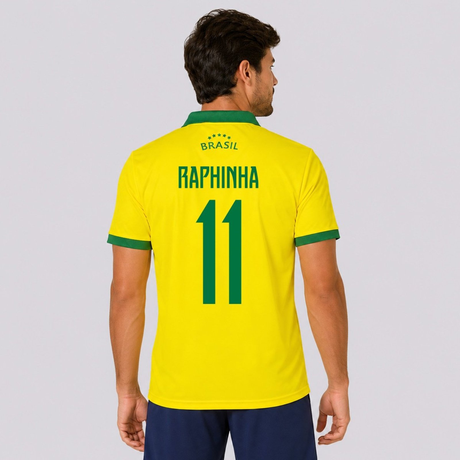 Polo Brasil Penta Amarela 11 Raphinha