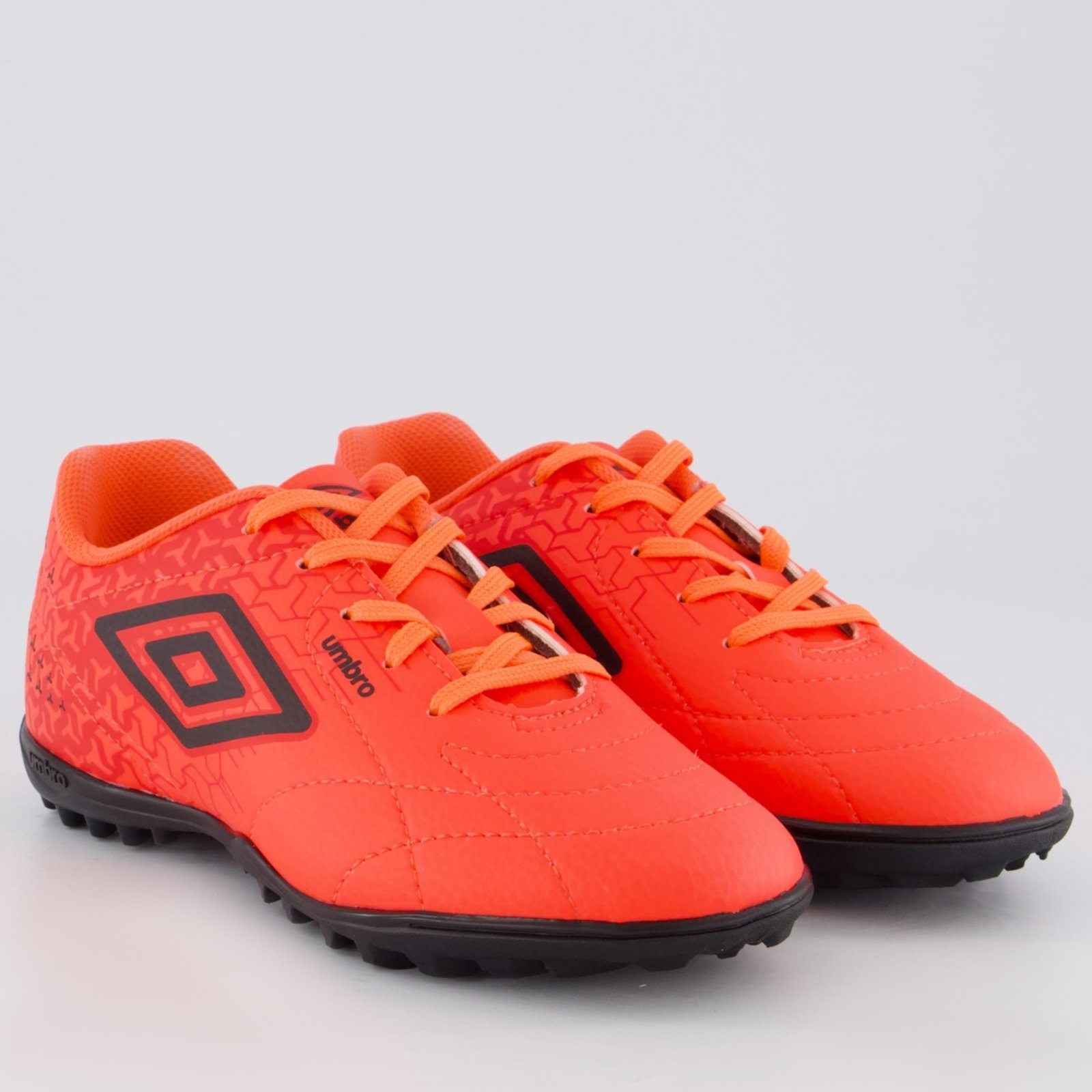 Vista 3 Infantil - Chuteira Umbro Society Class Neo Juvenil Coral laranja coral Umbro laranja coral