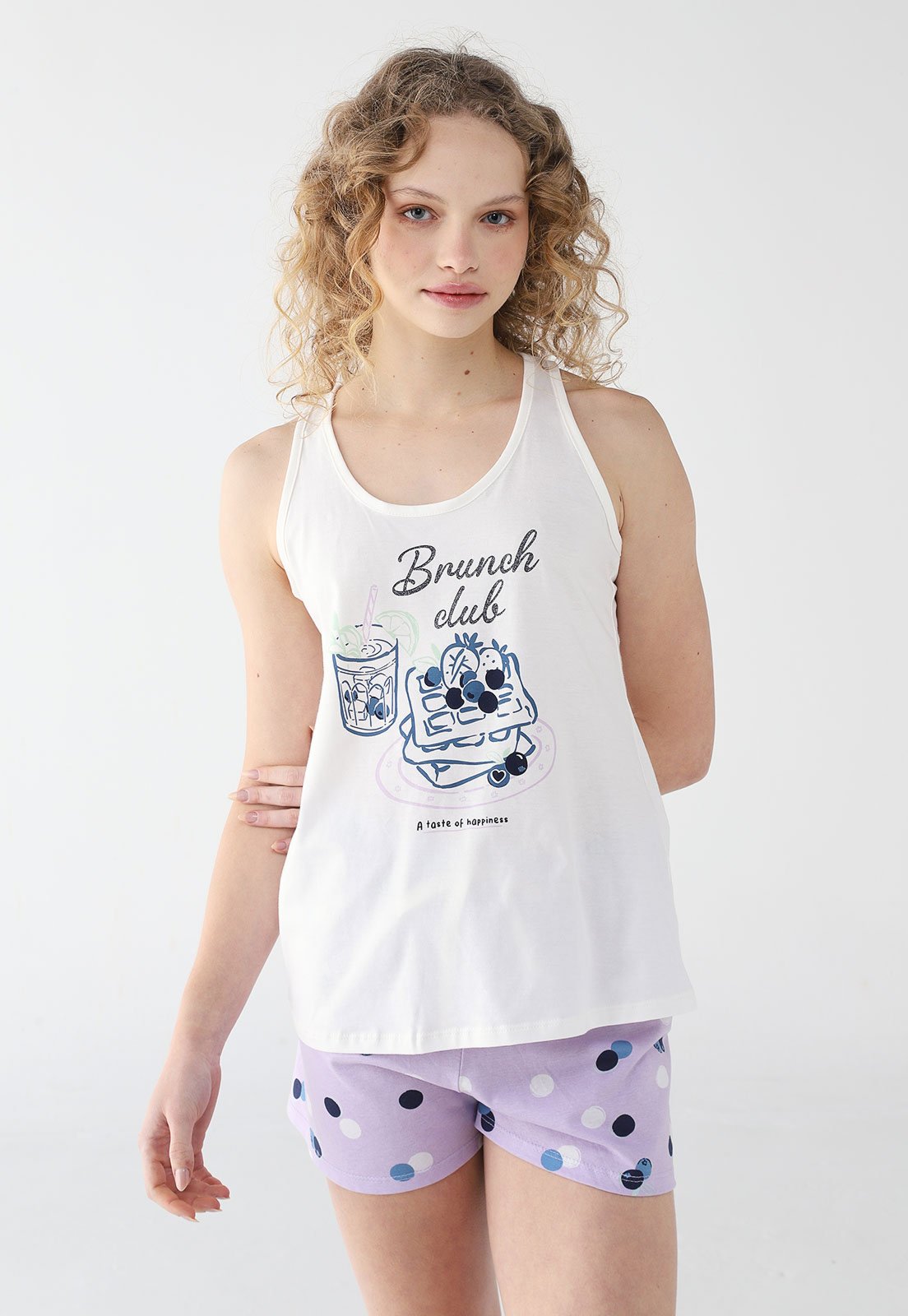 Conjunto de Pijama Malwee Curto Regata Branco