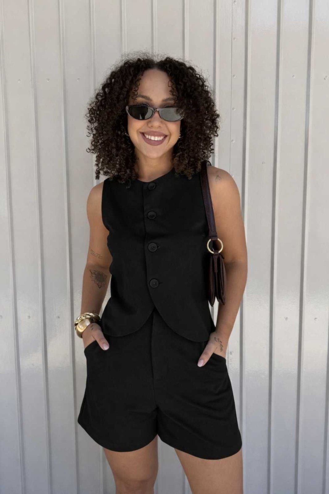 Short Vanibele Malha Preto