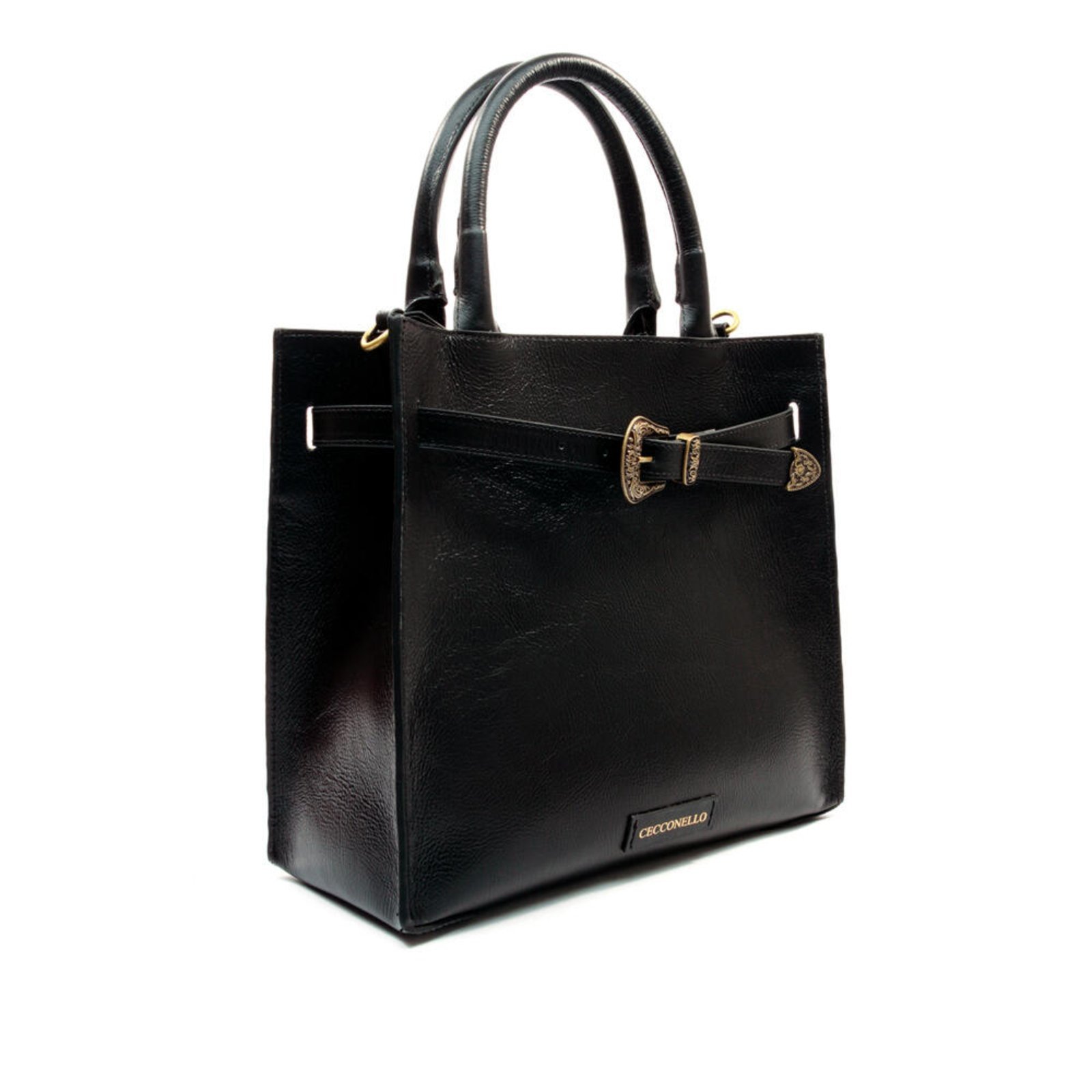 Vista 3 Bolsa Leona Couro Cecconello C2918-4 preto preto