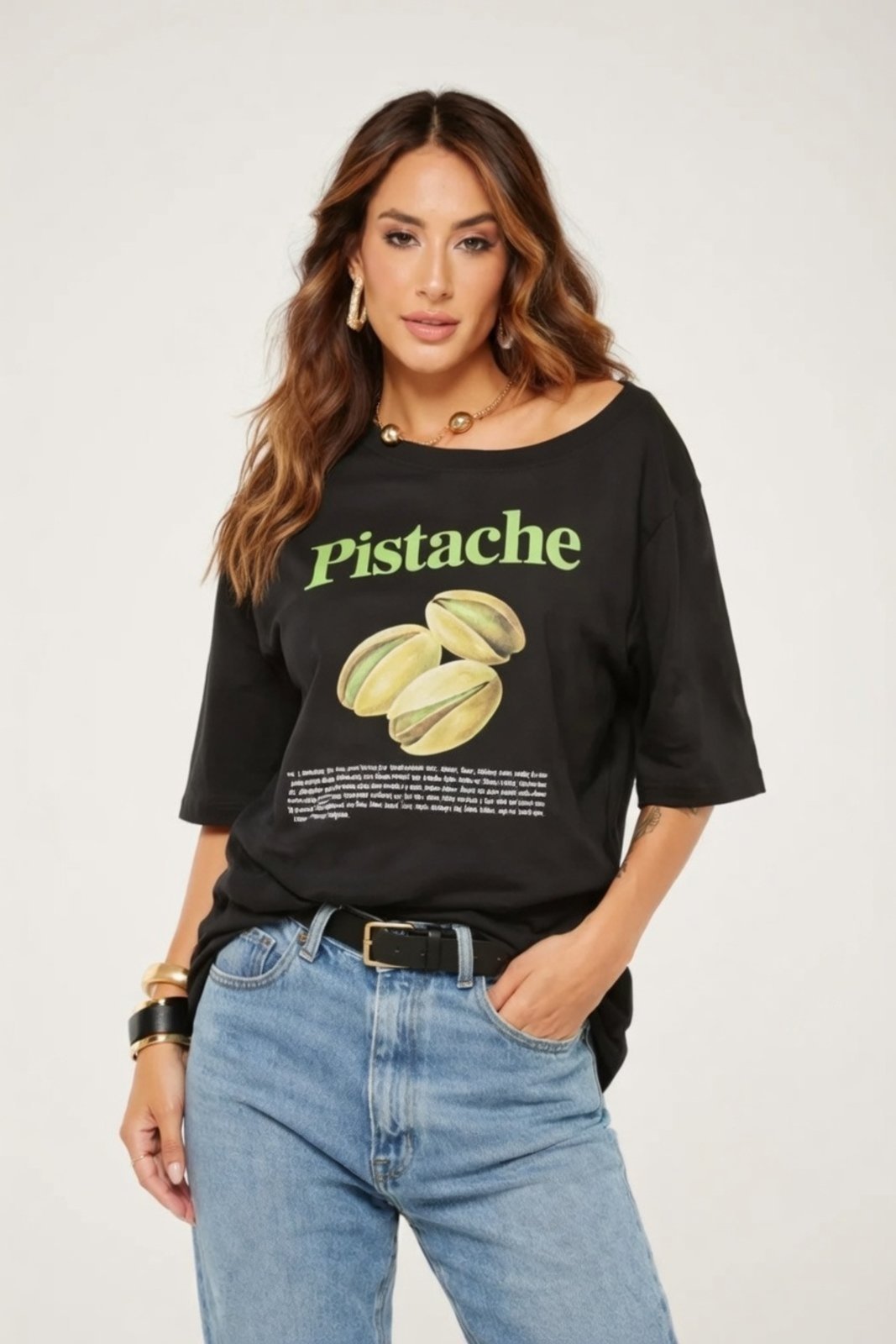 Vista 2 Maxi T-shirt D Bell Outlet Fashion Pistache preto D BELL OUTLET FASHION preto