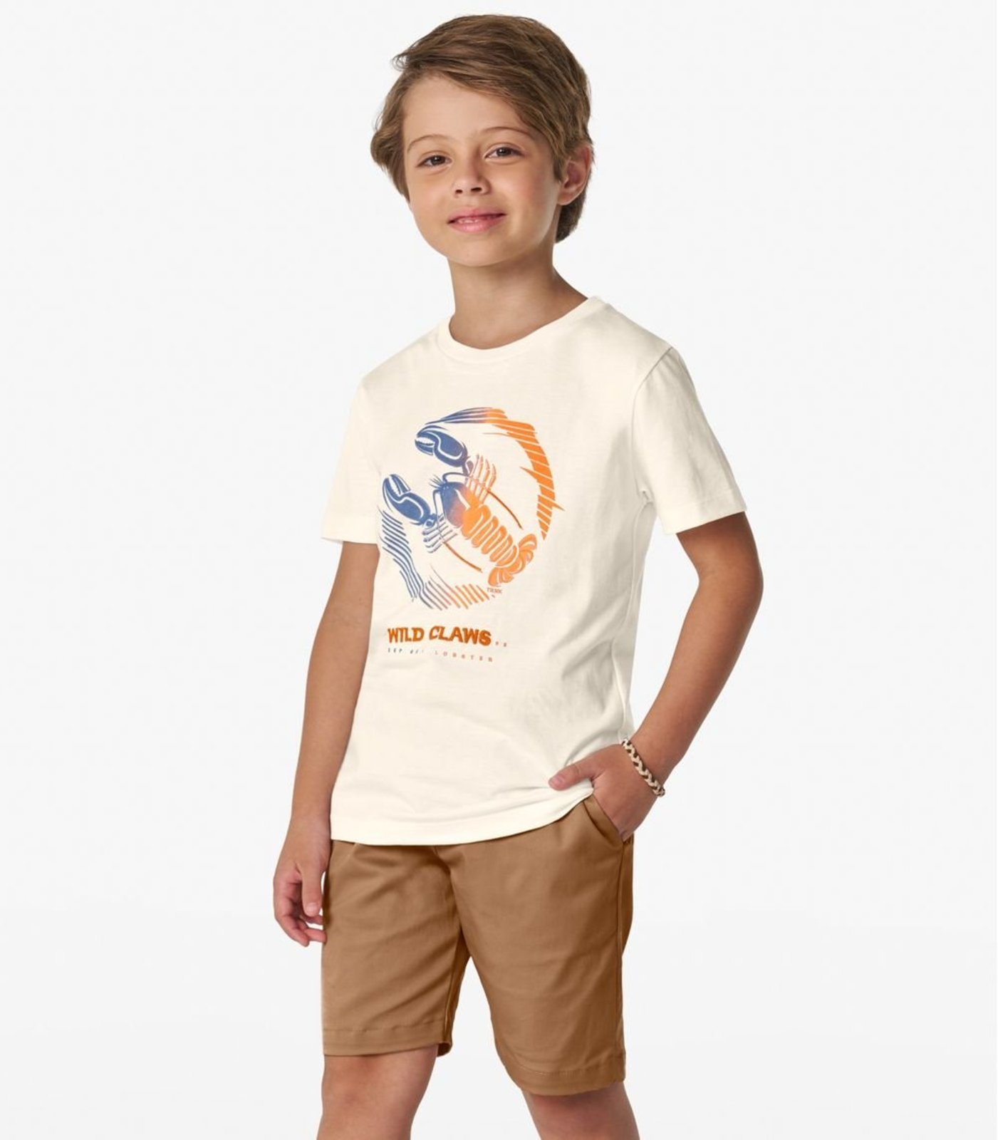 Infantil - Camiseta Masculina em Meia Malha Trick Nick Off White