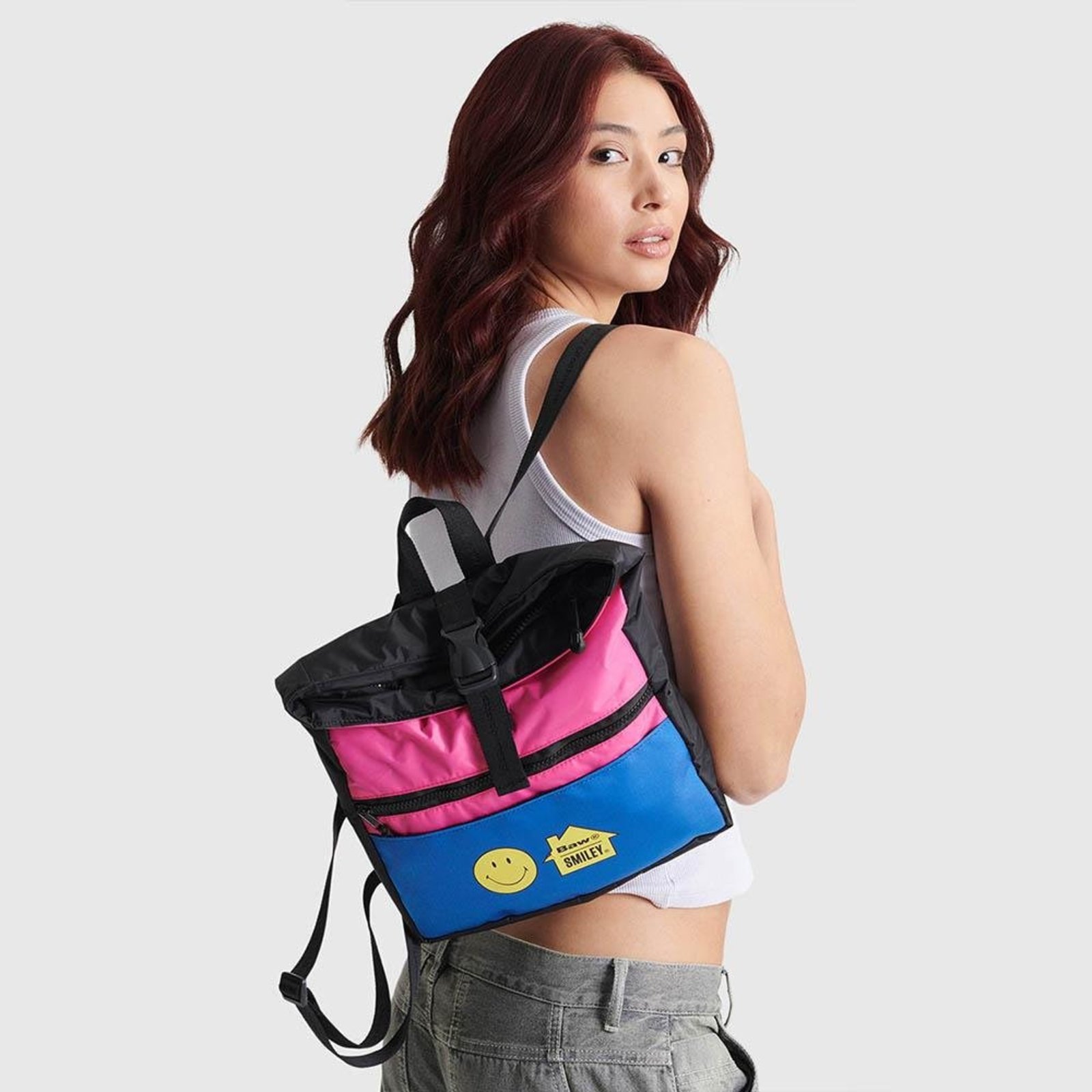 BOLSA FOLD CROSSBODY BAW X SMILEY Preto