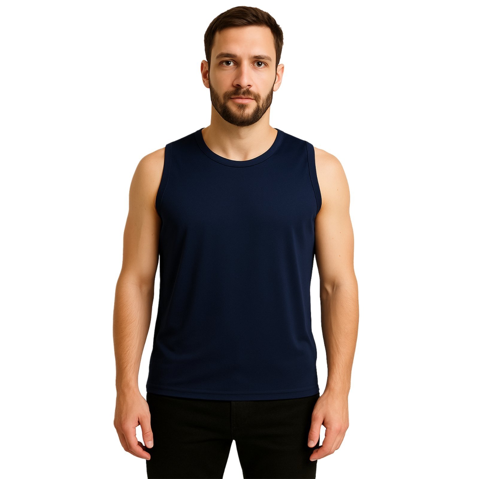 Vista 3 Kit 3 Regatas Masculinas FMF Academia Treino Fitness Tecido Leve Fresco preto FMF preto