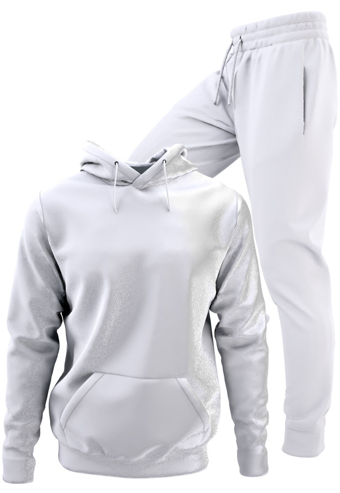 Conjunto Moletom Blusa De Frio Com Capuz E Calça Jogger Tecido Felpado Macio Premium Branco