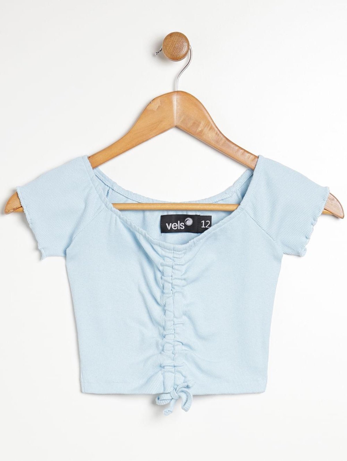 Vista 2 Infantil - Blusa Cropped Vels Juvenil Para Menina CLARO azul Vels azul
