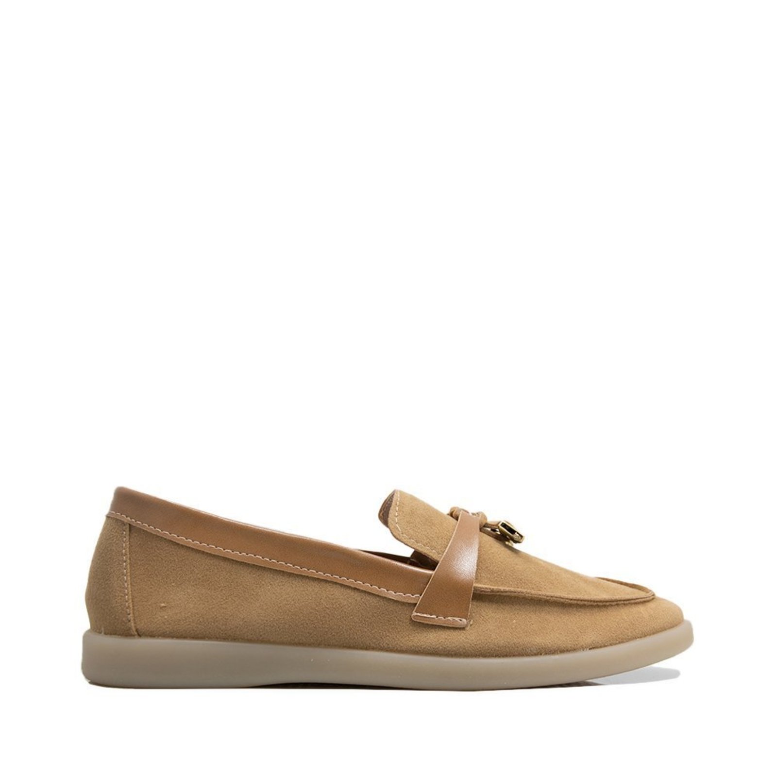 Mocassim Unique Palha Cadeado Decorativo Unique Caramelo