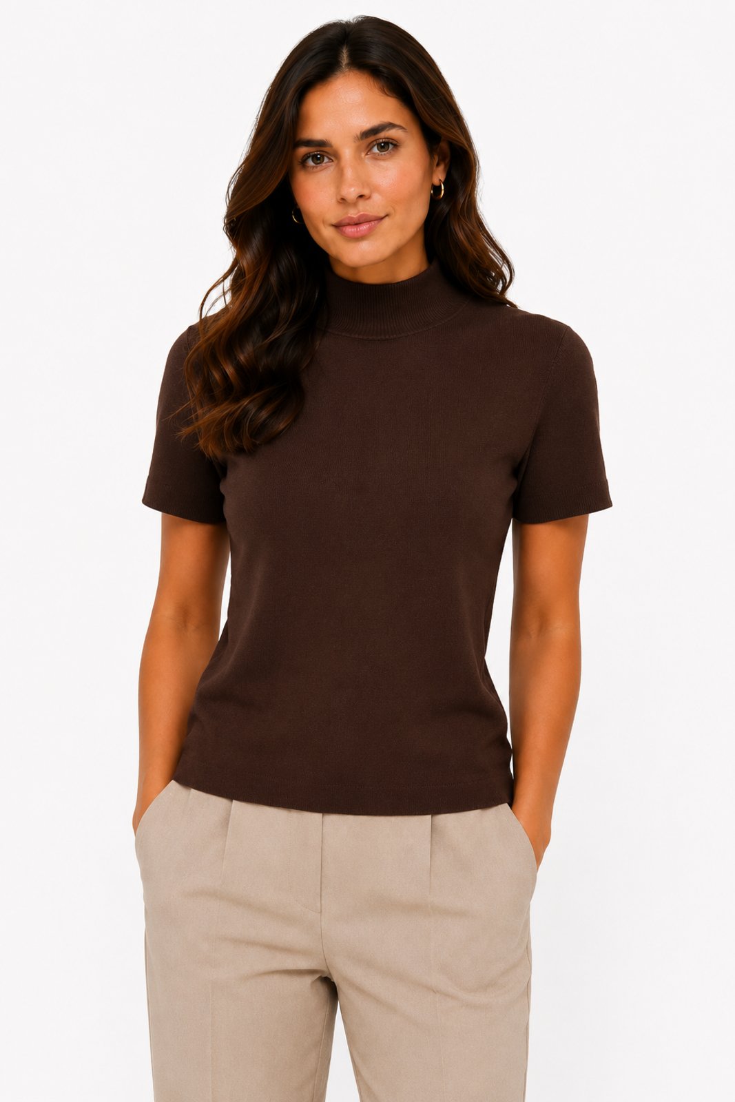 Blusa Feminina D Bell Outlet Fashion Modal Marrom