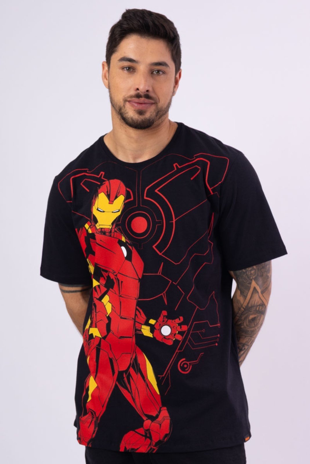 Vista 2 Camiseta Marvel Homem de Ferro Peitoral Camiseta Marvel Homem de Ferro Peitoral PITICAS preto PITICAS preto