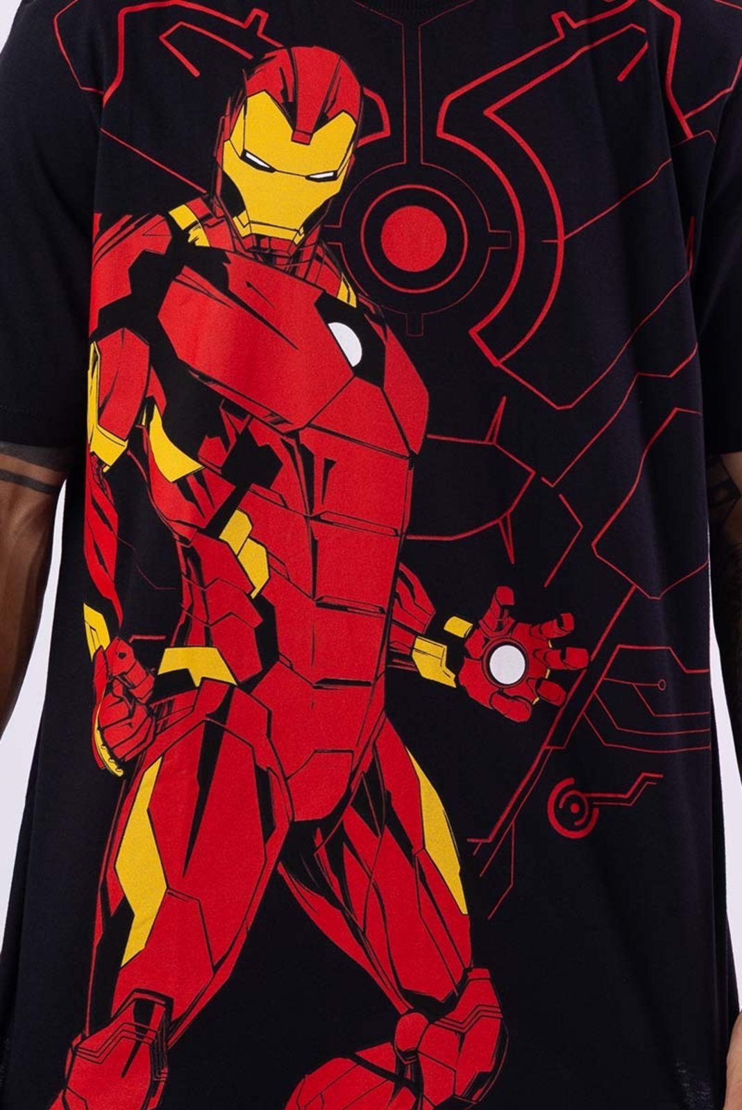 Vista 3 Camiseta Marvel Homem de Ferro Peitoral Camiseta Marvel Homem de Ferro Peitoral PITICAS preto PITICAS preto