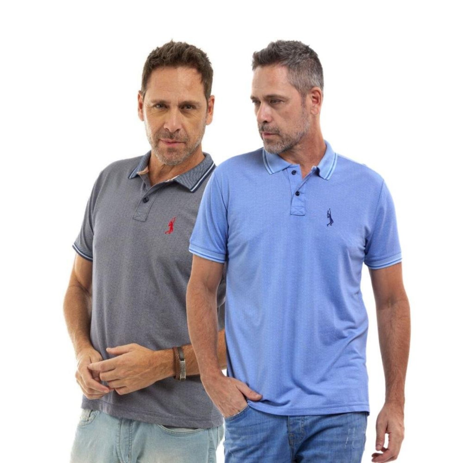 Kit 2 Camisa Polo Tradicinal Moderna Algodão Slim