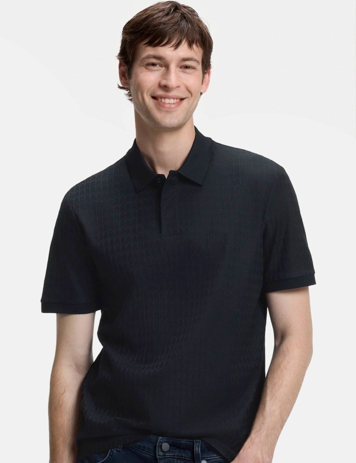 Polo Hugo Boss Masculina Regular H-Parlay 321 Azul Marinho